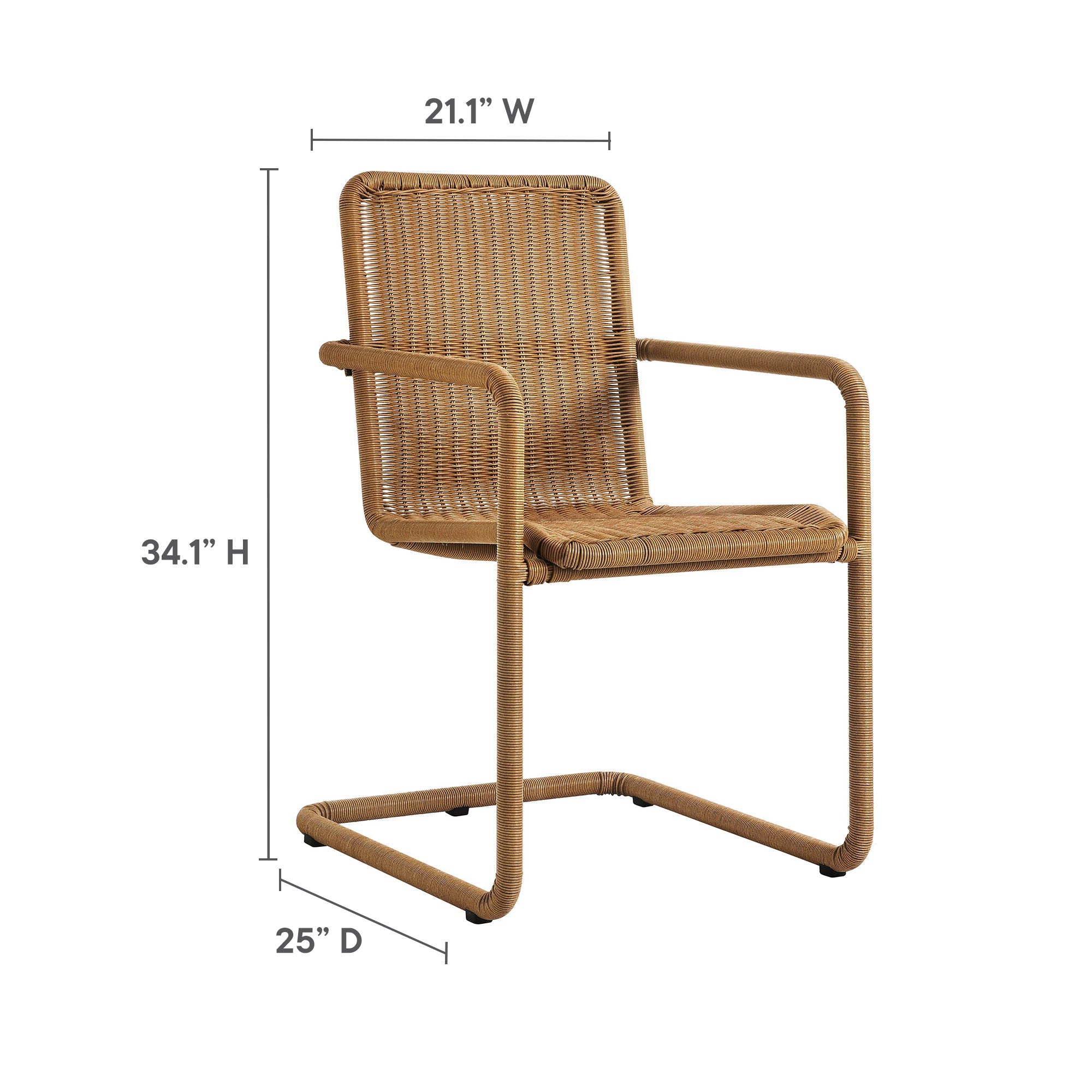 bacus Outdoor Patio Wicker Dining Chairs Set of 2