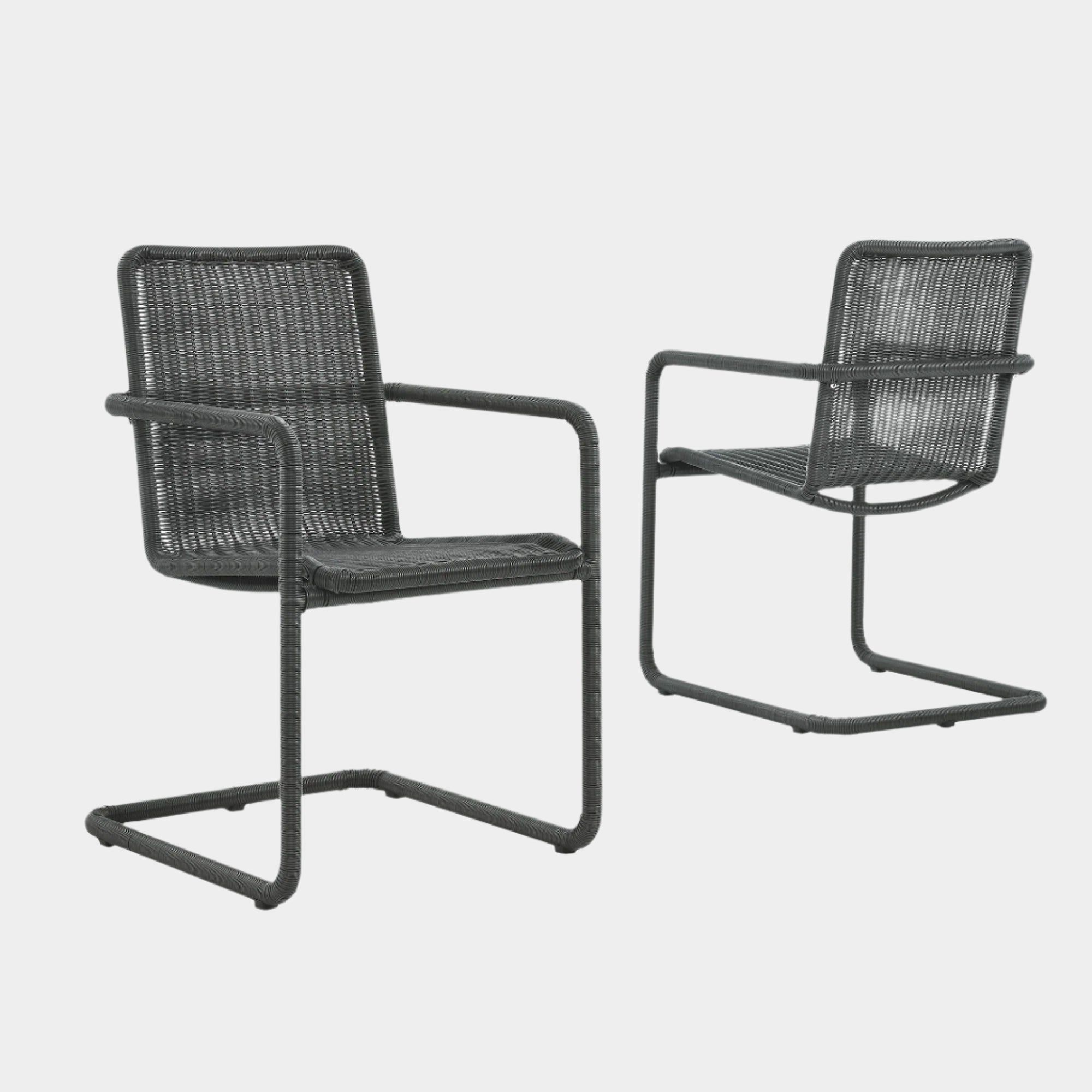 Abacus Outdoor Patio Wicker Dining Chairs Set of 2
