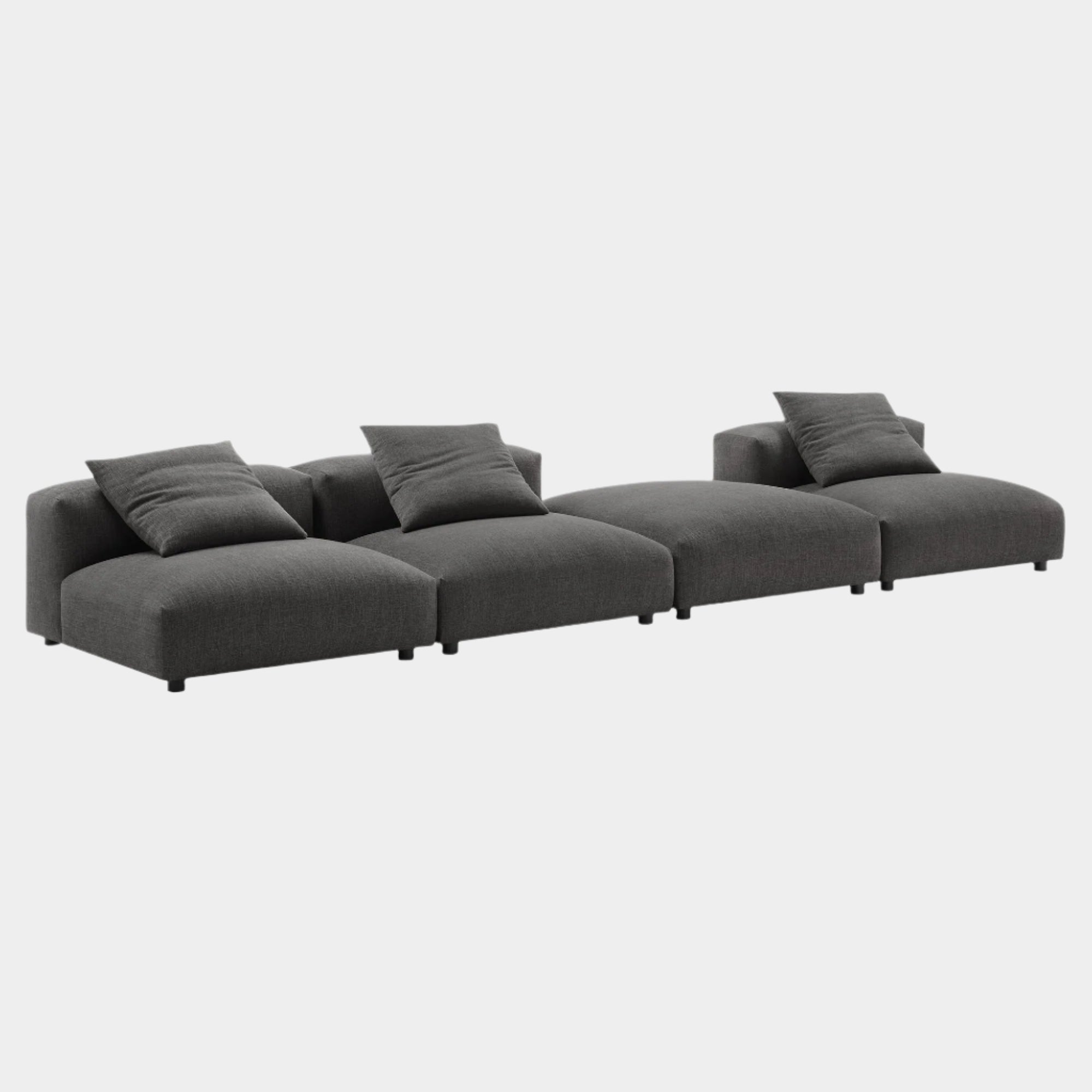 Solace 4-Piece Modular Upholstered Fabric Sectional Sofa