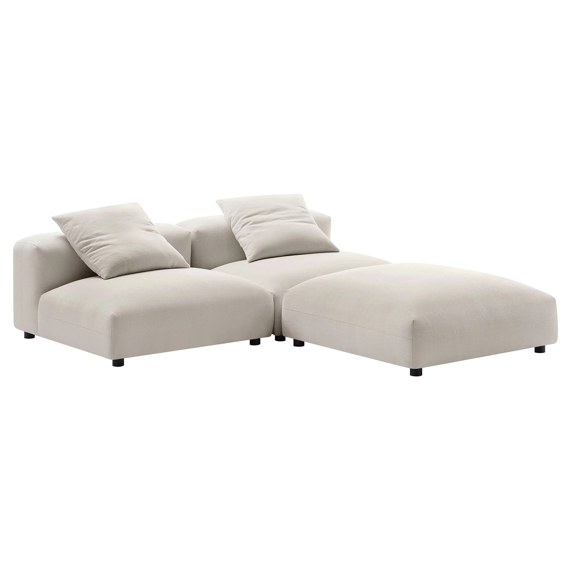 Solace 3-Piece Modular Upholstered Fabric Sectional Sofa