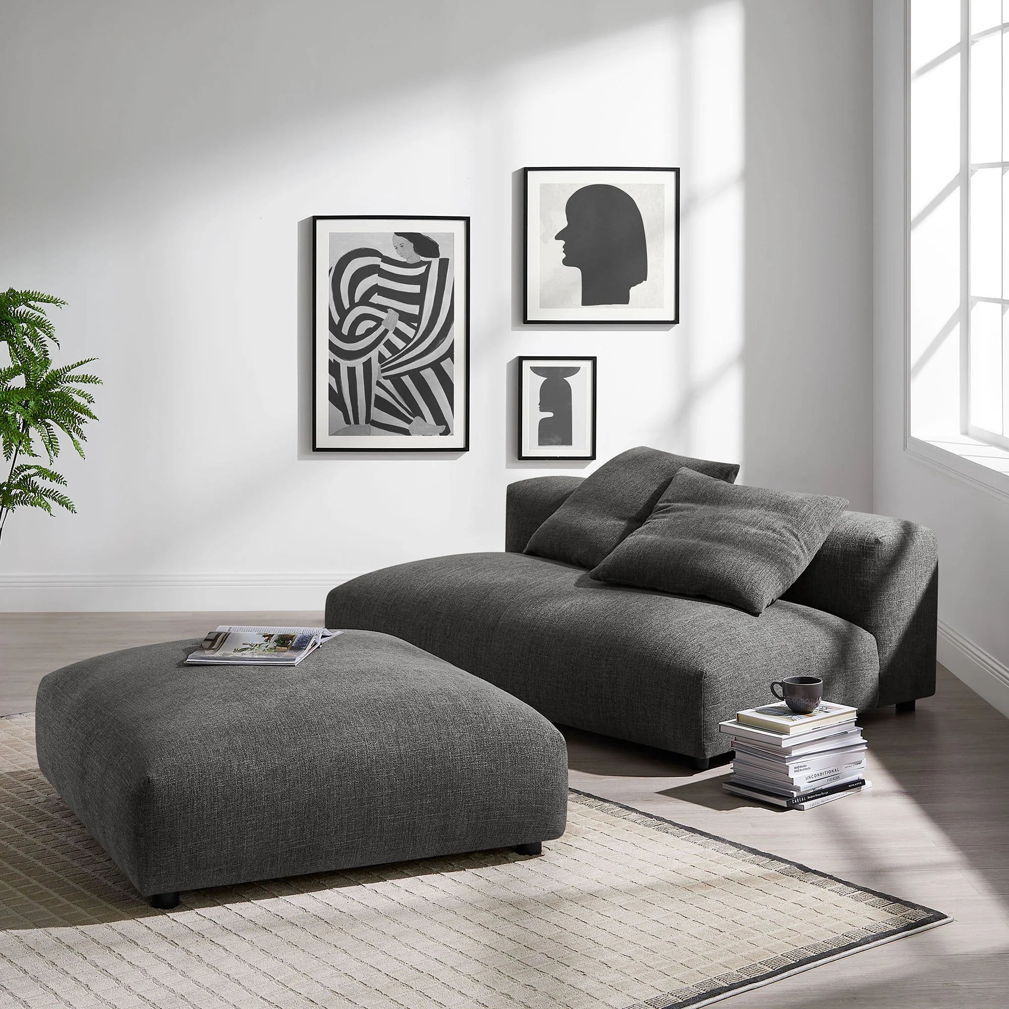 Chaise sans accoudoirs rembourrée en duvet Commix