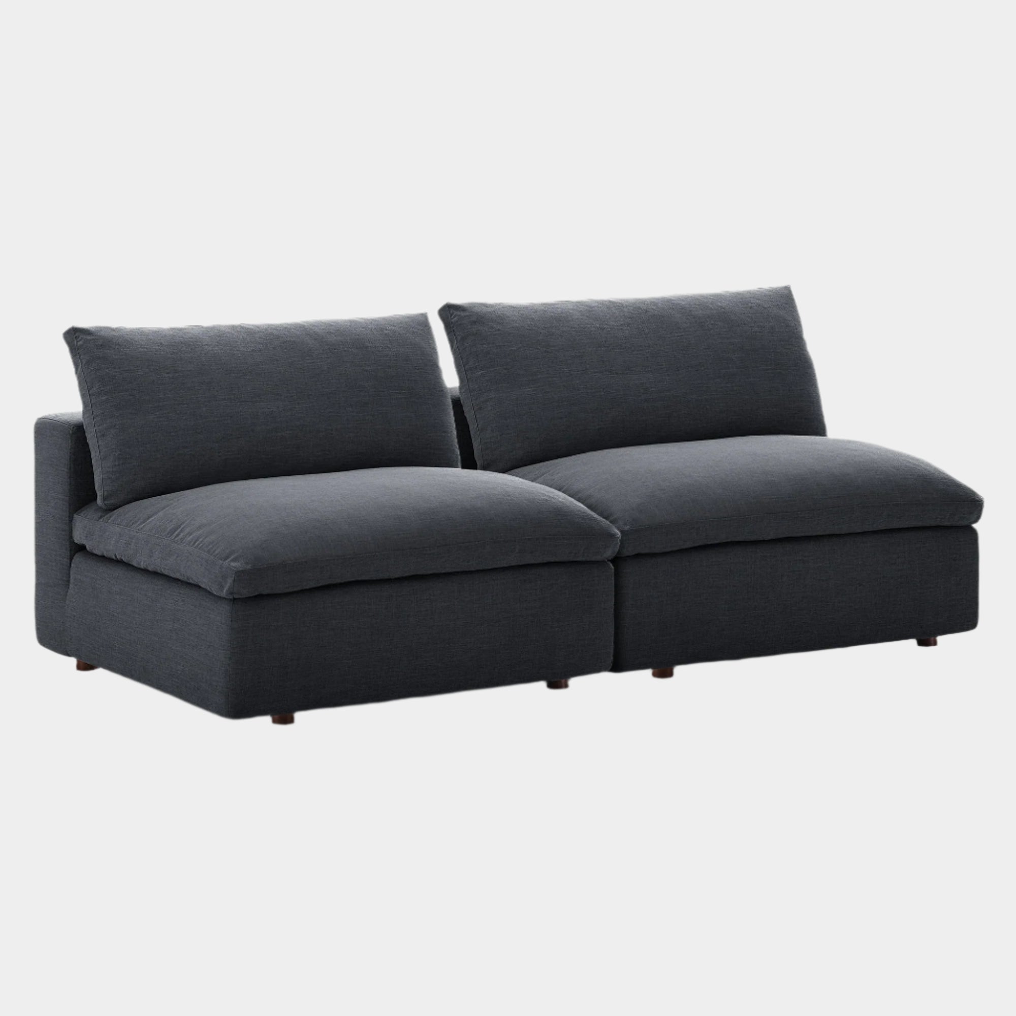 Commix Down Filled Overstuffed 2-Piece Armless Sectional Loveseat