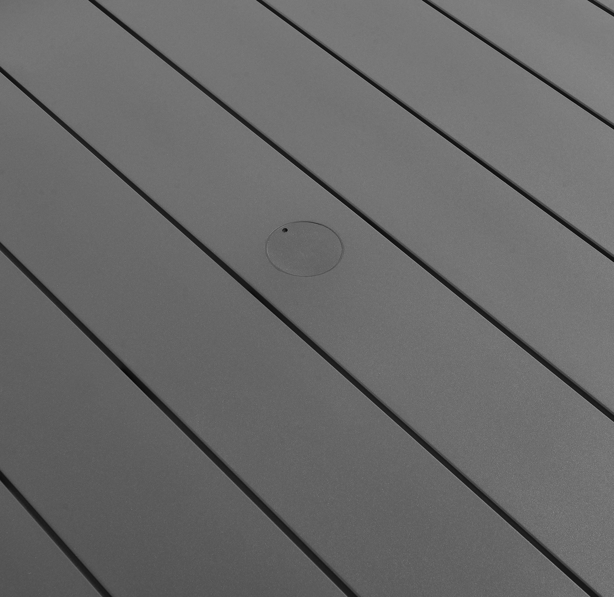 Table à manger ronde d'extérieur Tahoe en aluminium gris