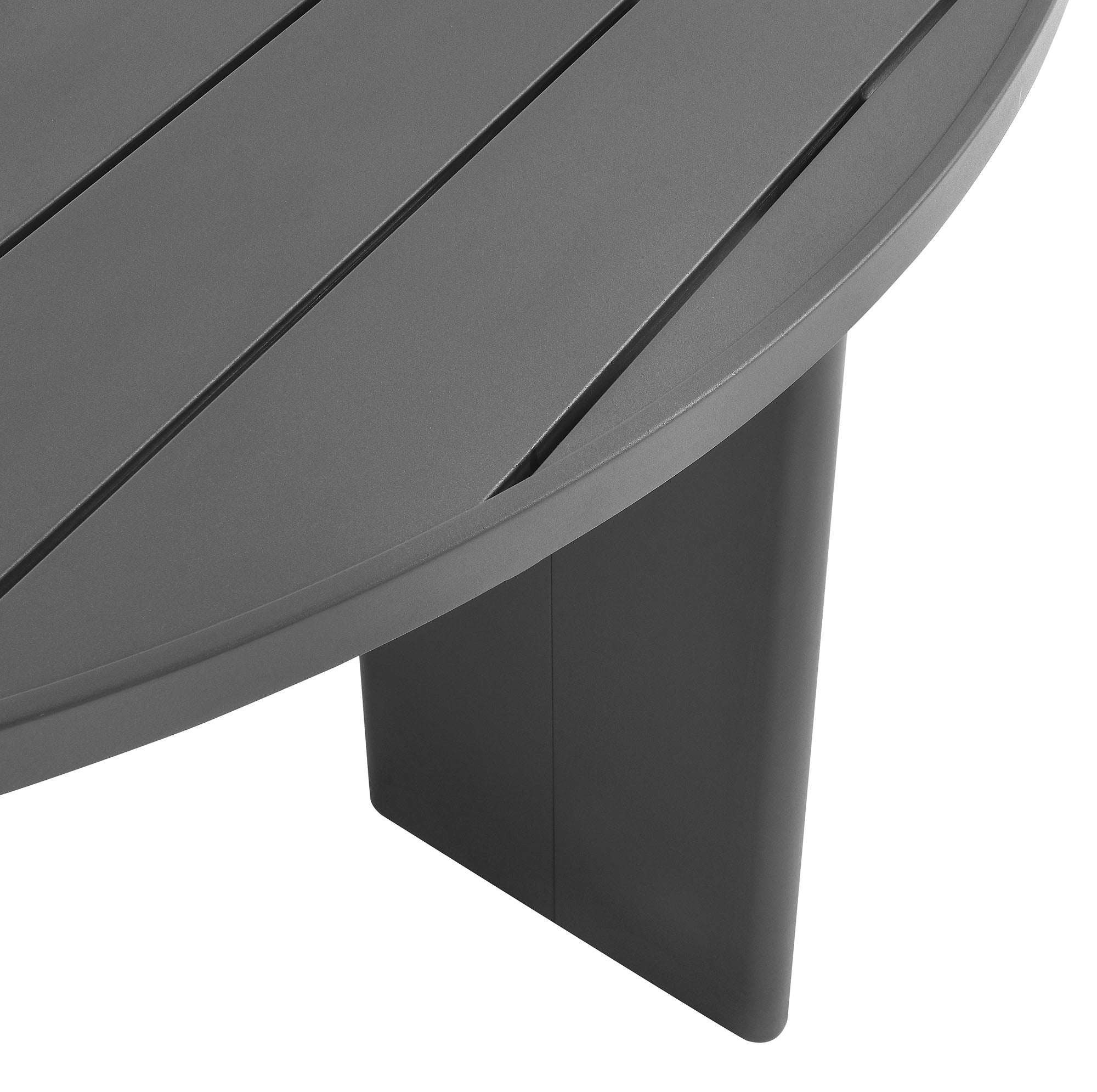Table à manger ronde d'extérieur Tahoe en aluminium gris