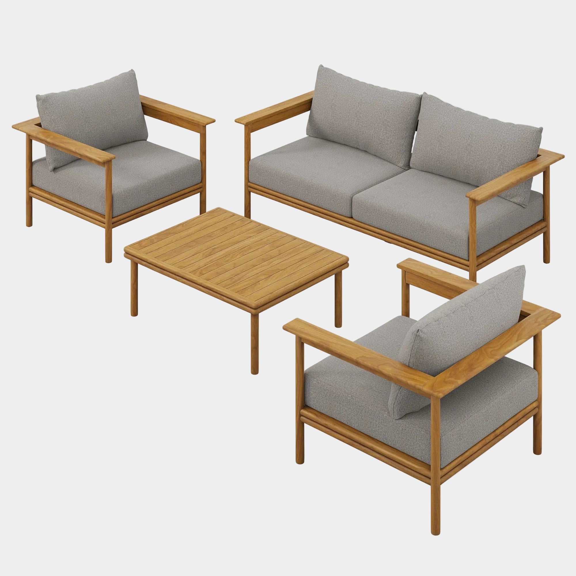 Wren 4-Piece Outdoor Patio Teak Wood Furniture Set