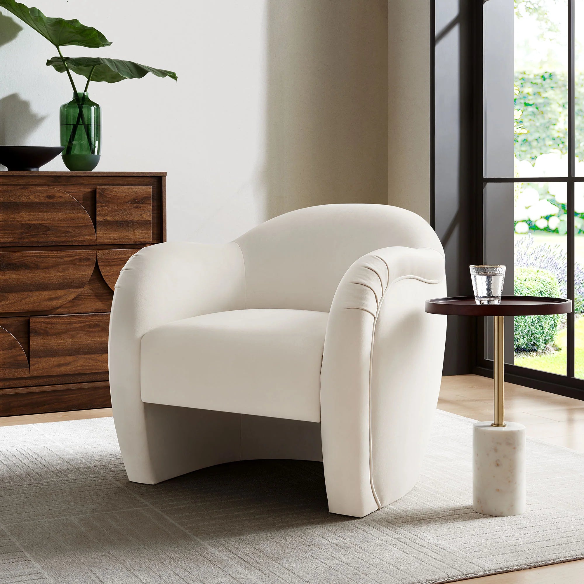 Fauteuil d'appoint en velours Compose Performance
