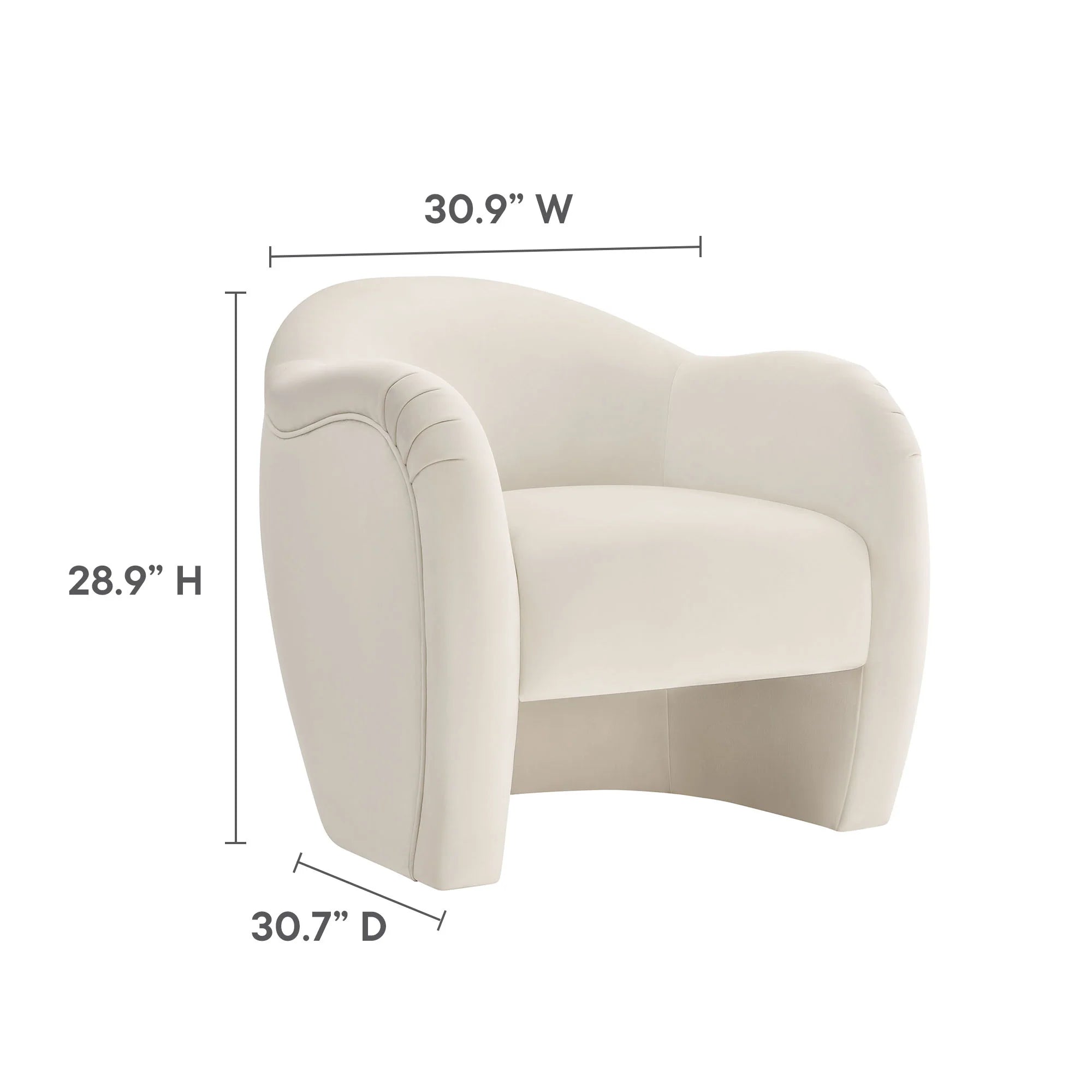Fauteuil d'appoint en velours Compose Performance