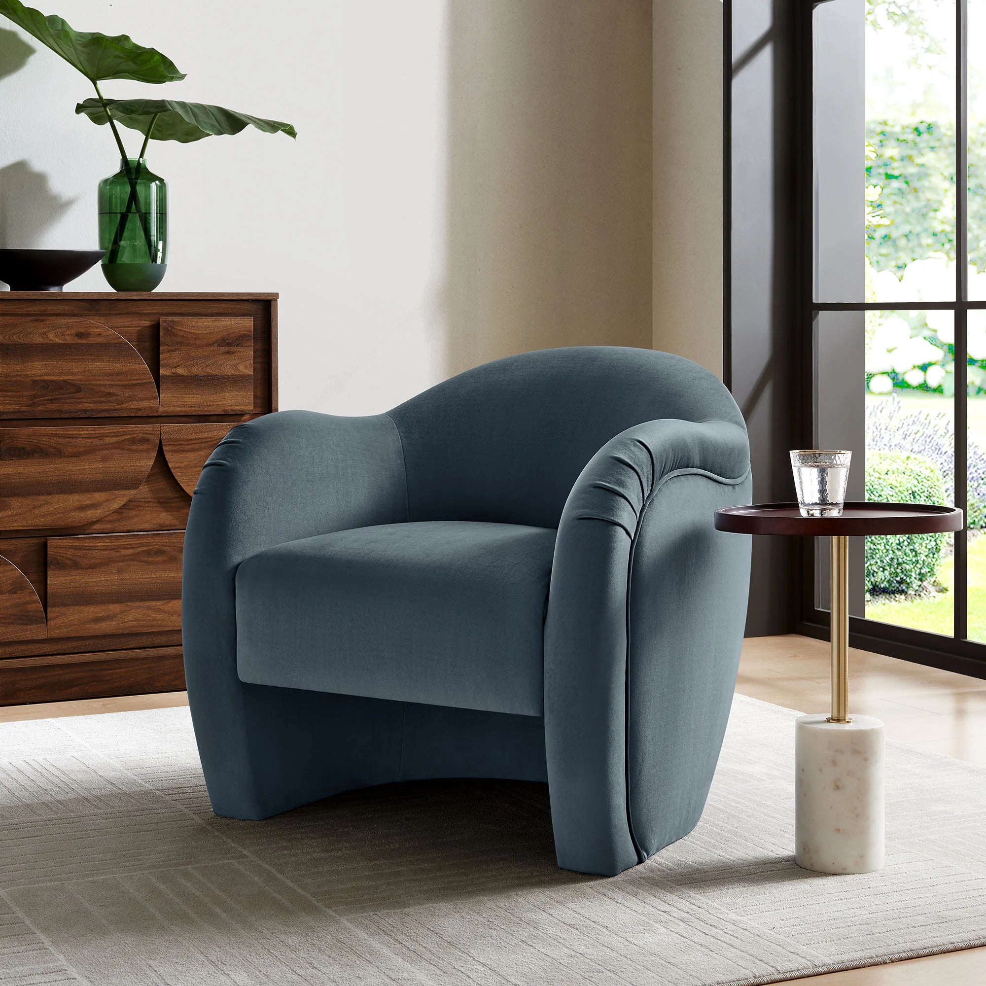 Fauteuil d'appoint en velours Compose Performance