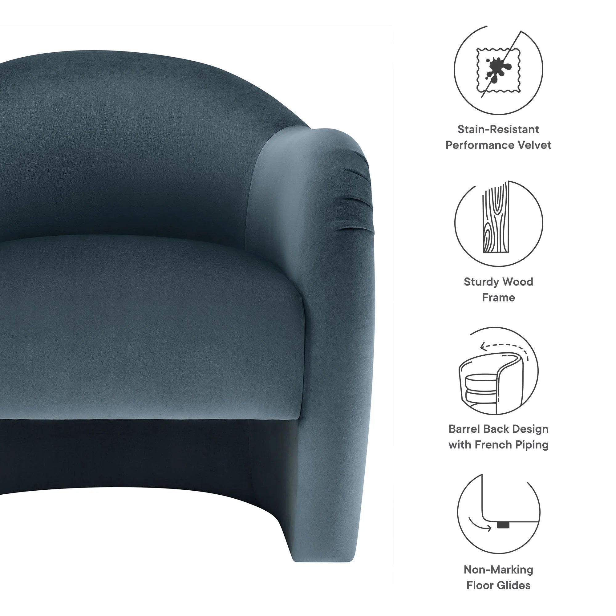 Fauteuil d'appoint en velours Compose Performance