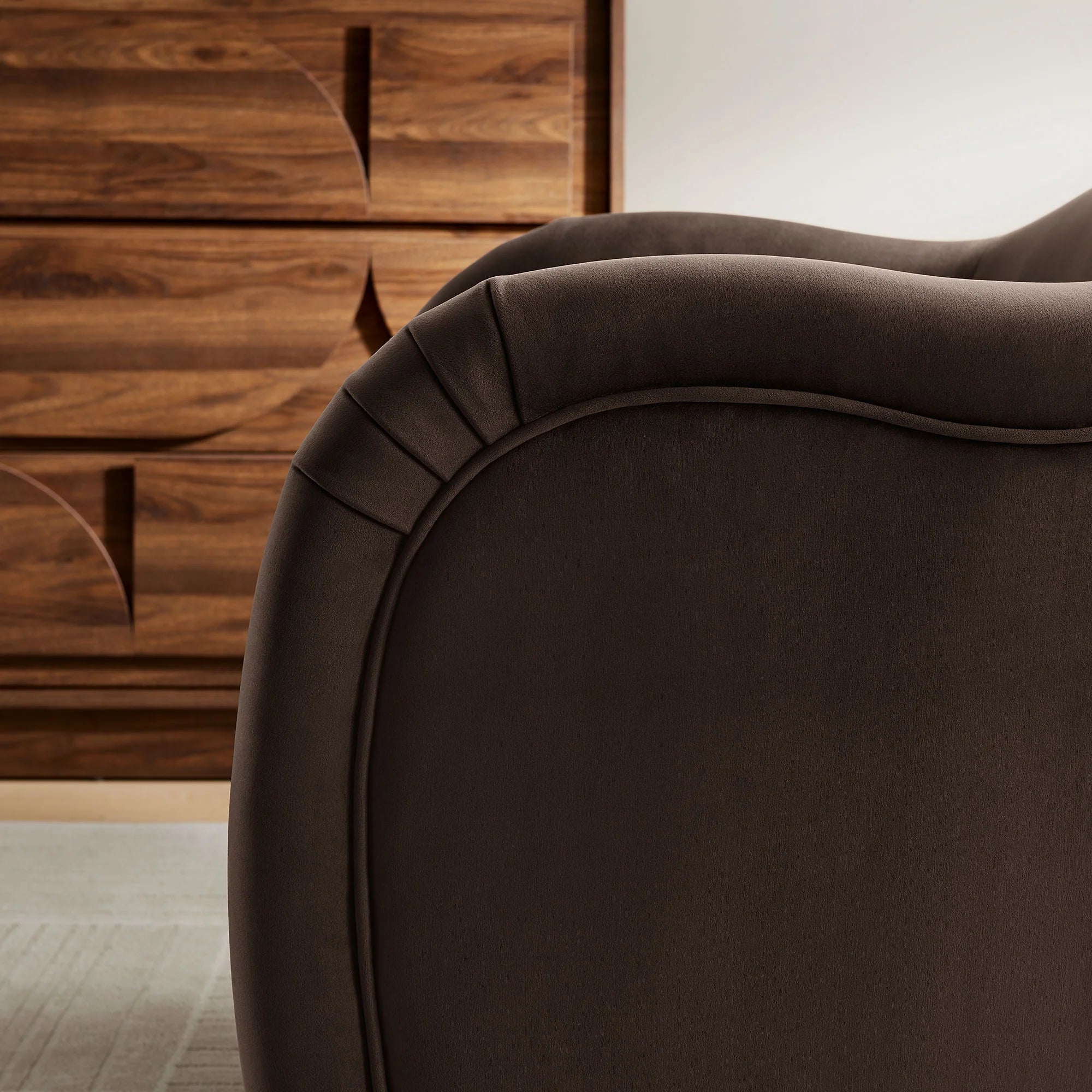 Fauteuil d'appoint en velours Compose Performance
