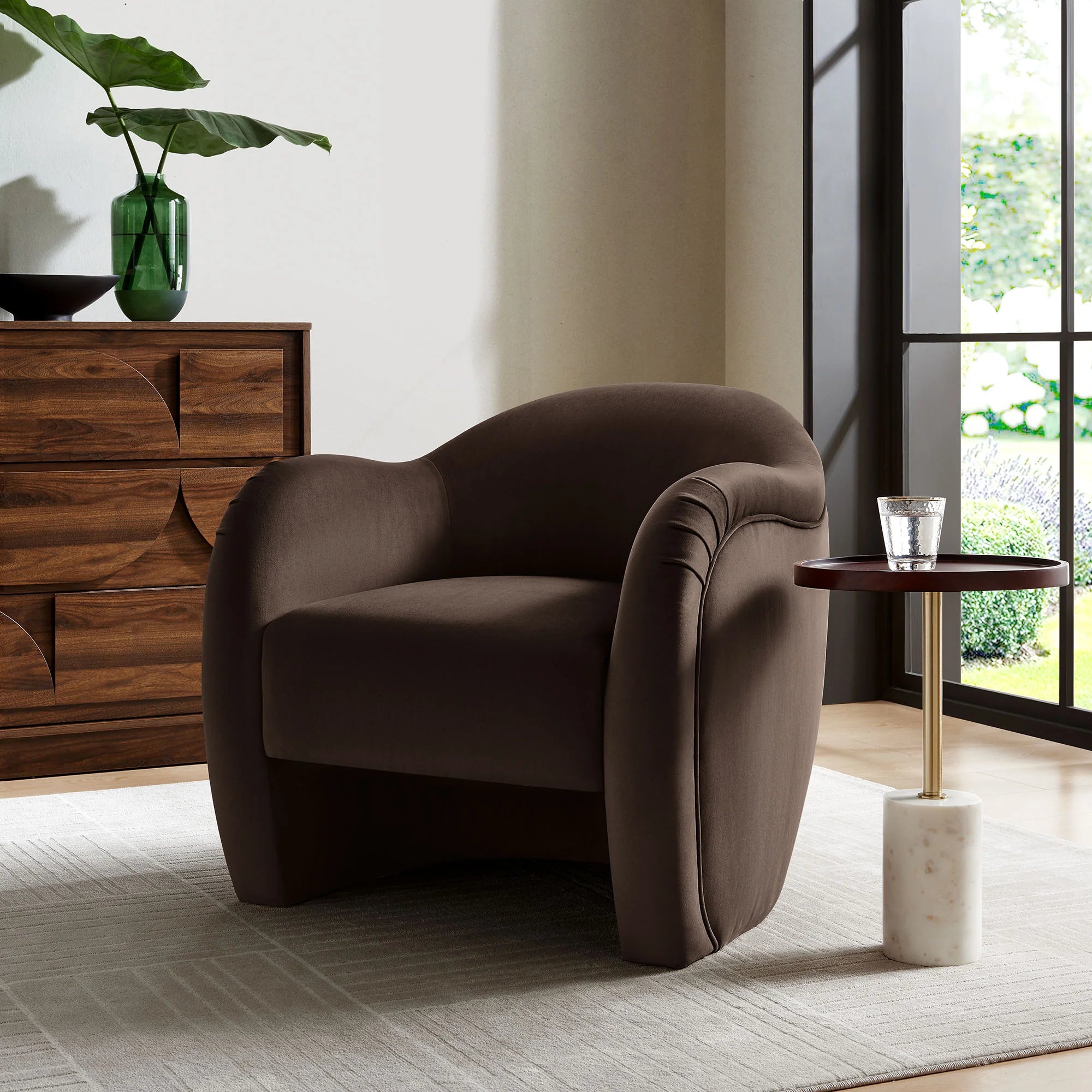 Fauteuil d'appoint en velours Compose Performance