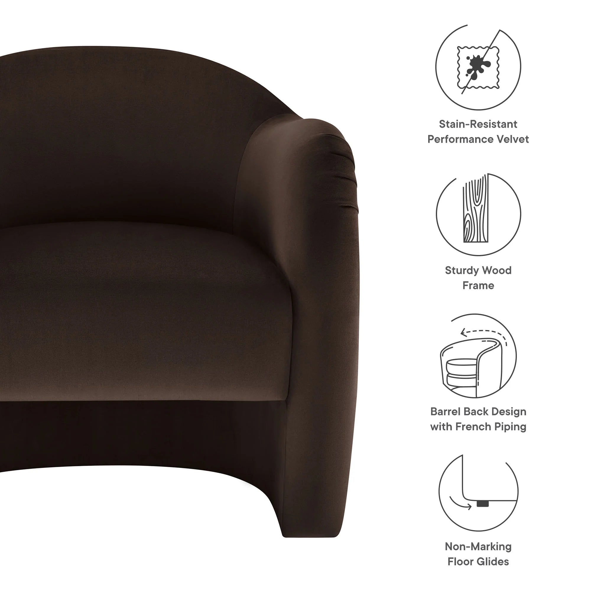 Fauteuil d'appoint en velours Compose Performance