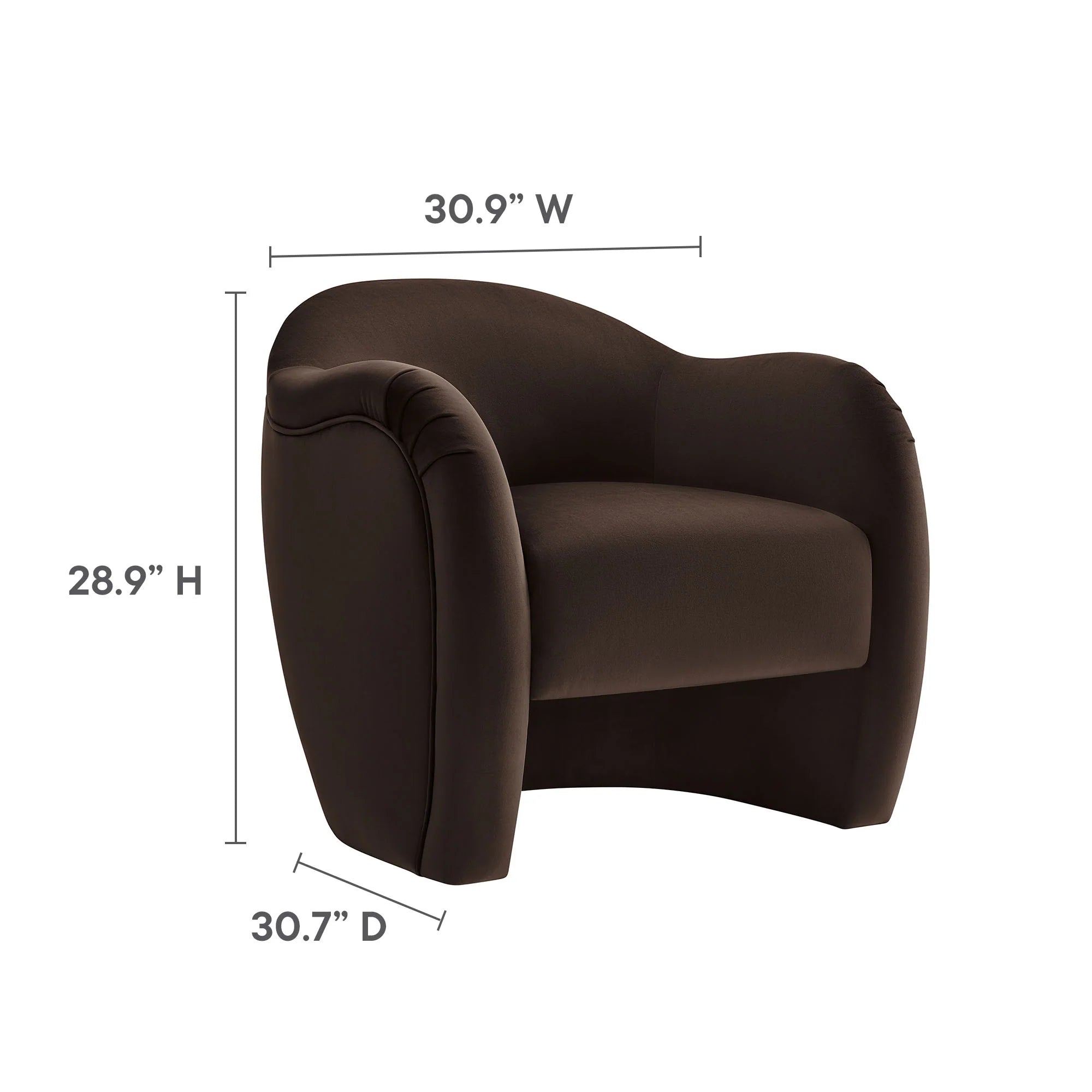 Fauteuil d'appoint en velours Compose Performance