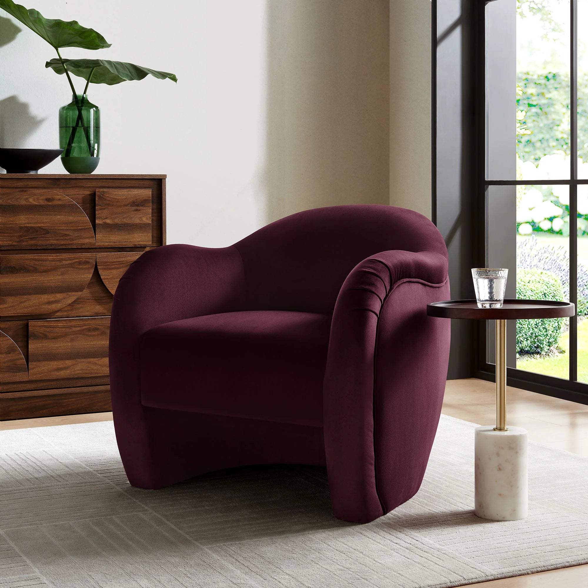 Fauteuil d'appoint en velours Compose Performance