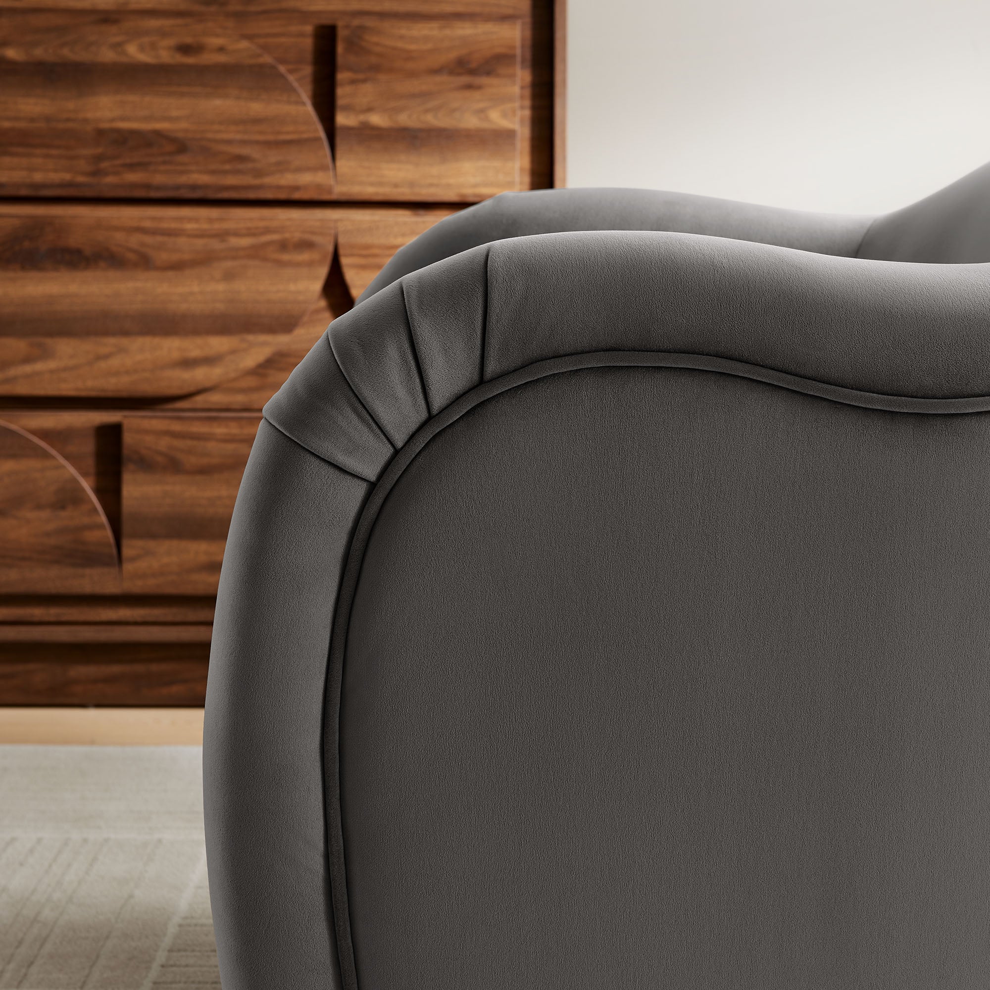 Fauteuil d'appoint en velours Compose Performance