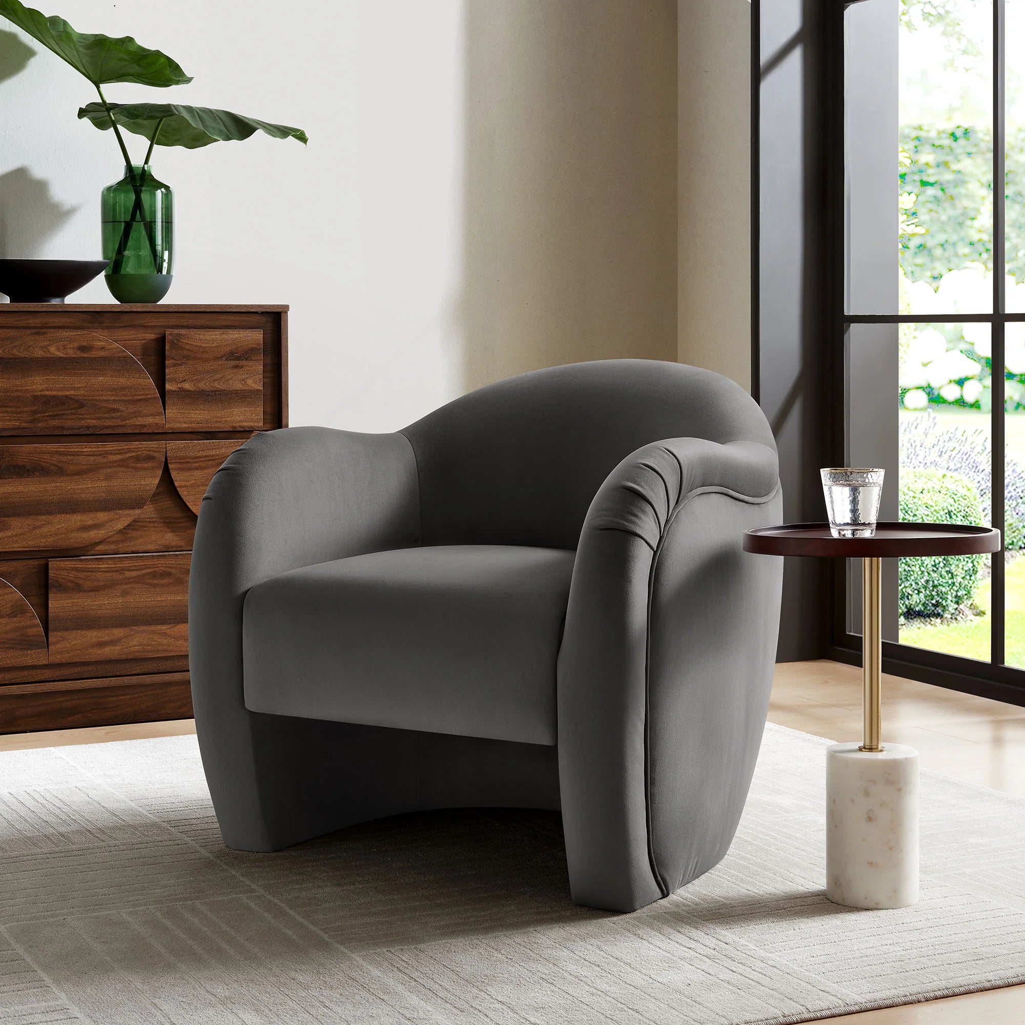 Fauteuil d'appoint en velours Compose Performance