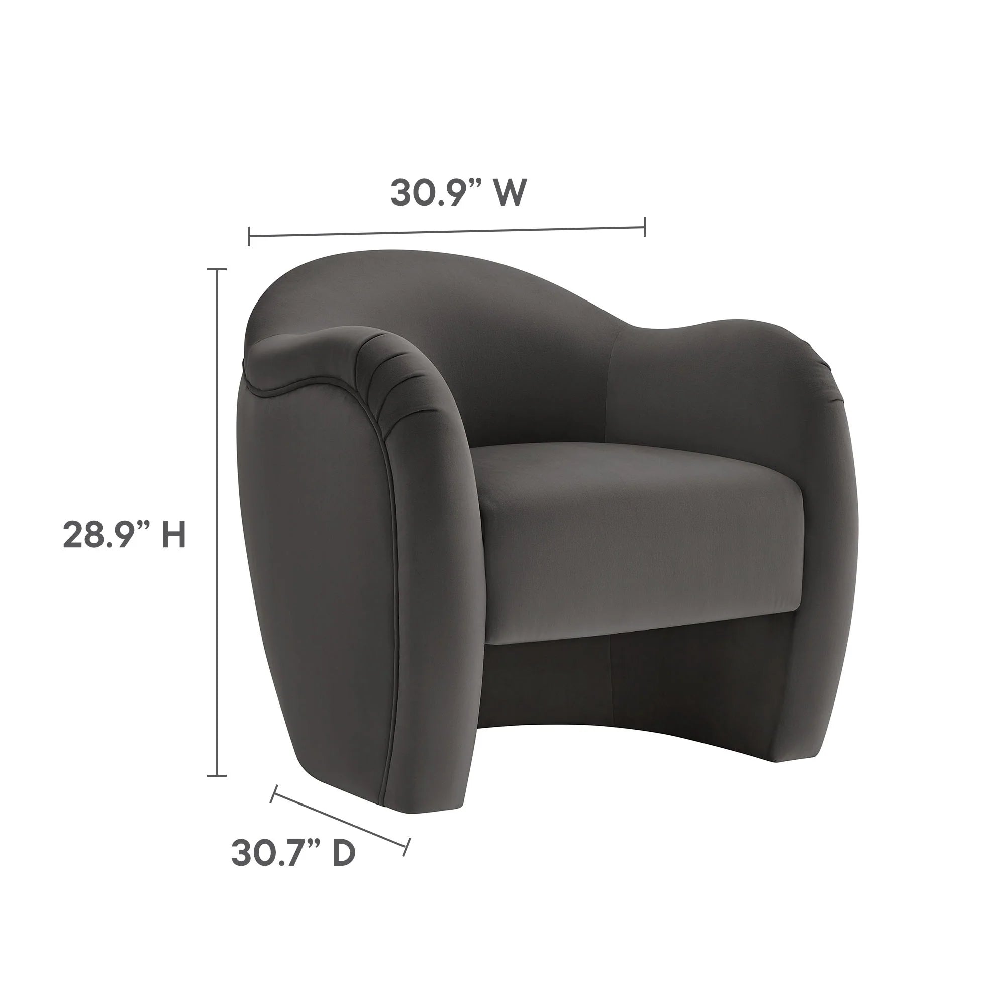 Fauteuil d'appoint en velours Compose Performance