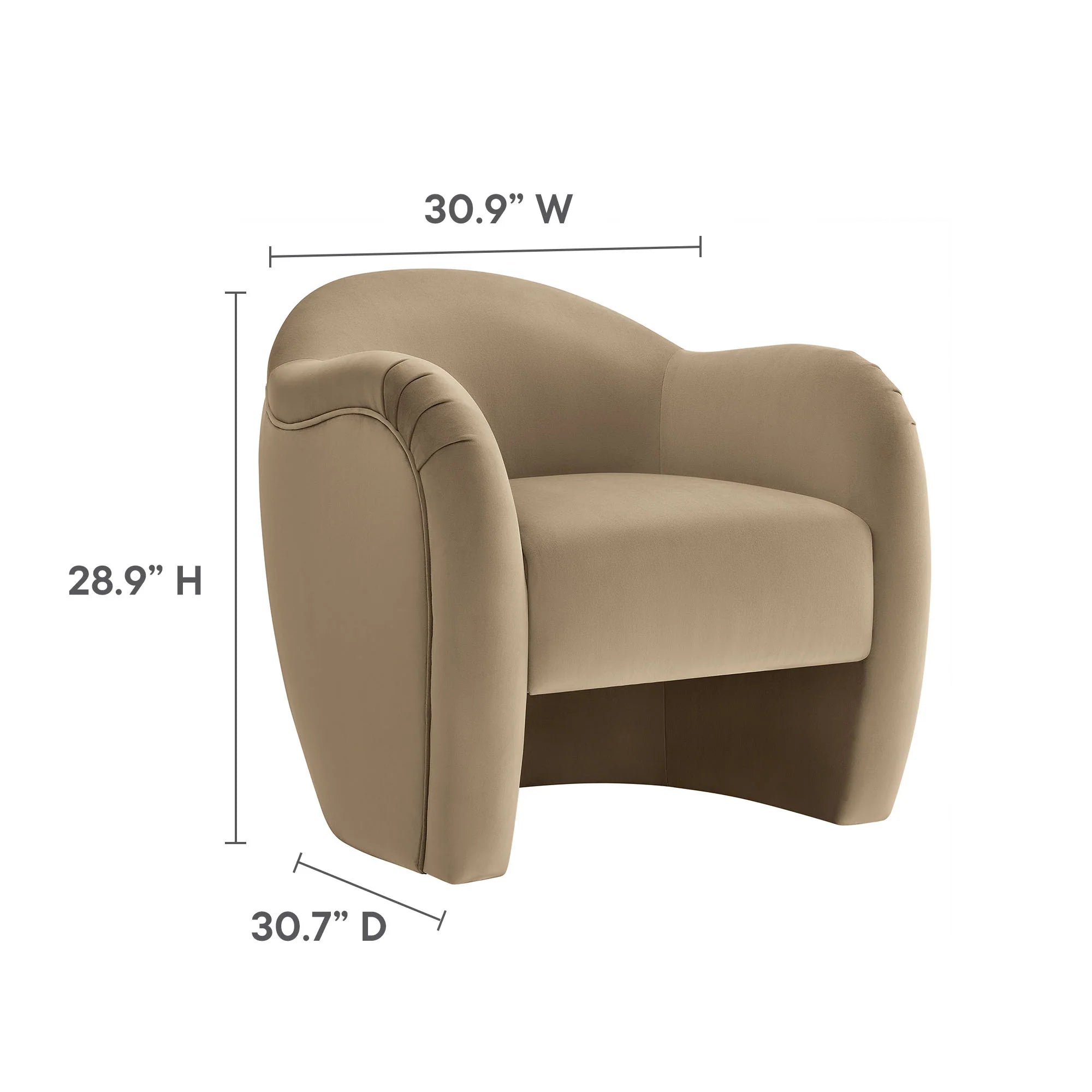 Fauteuil d'appoint en velours Compose Performance