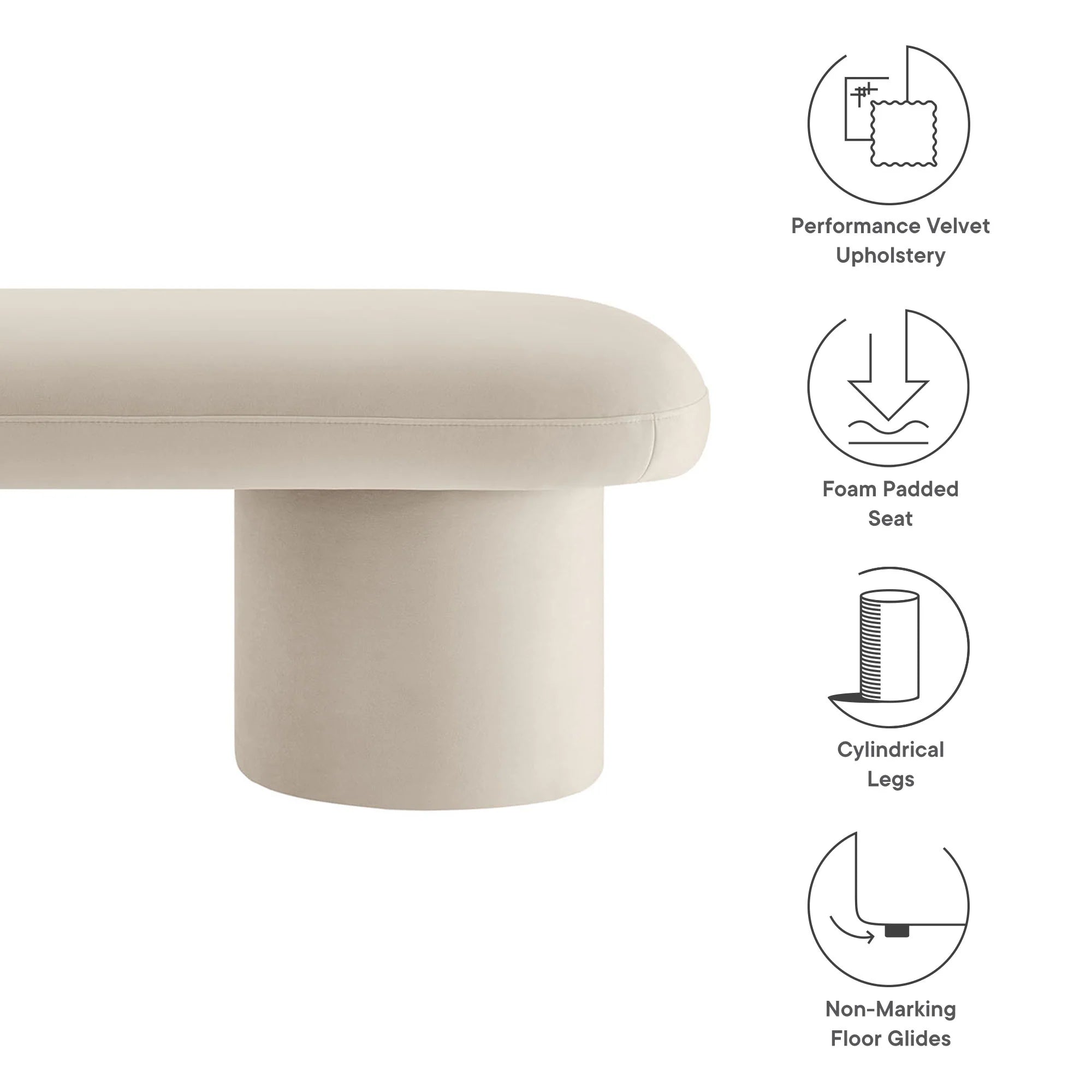 Chaise sans accoudoirs rembourrée en duvet Commix