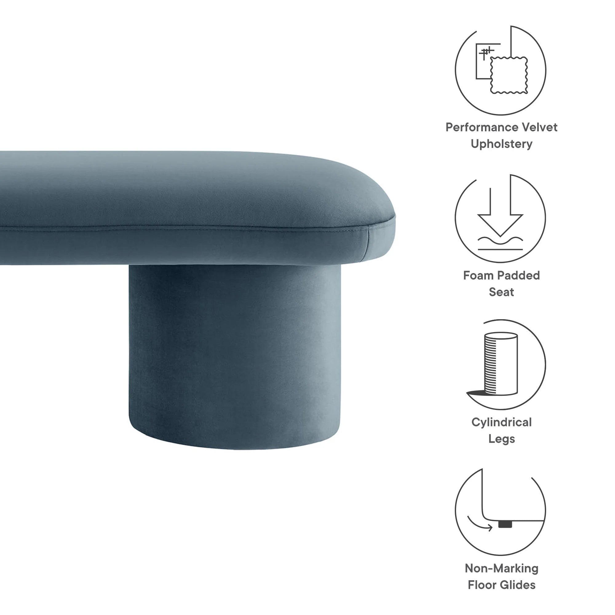 Chaise sans accoudoirs rembourrée en duvet Commix