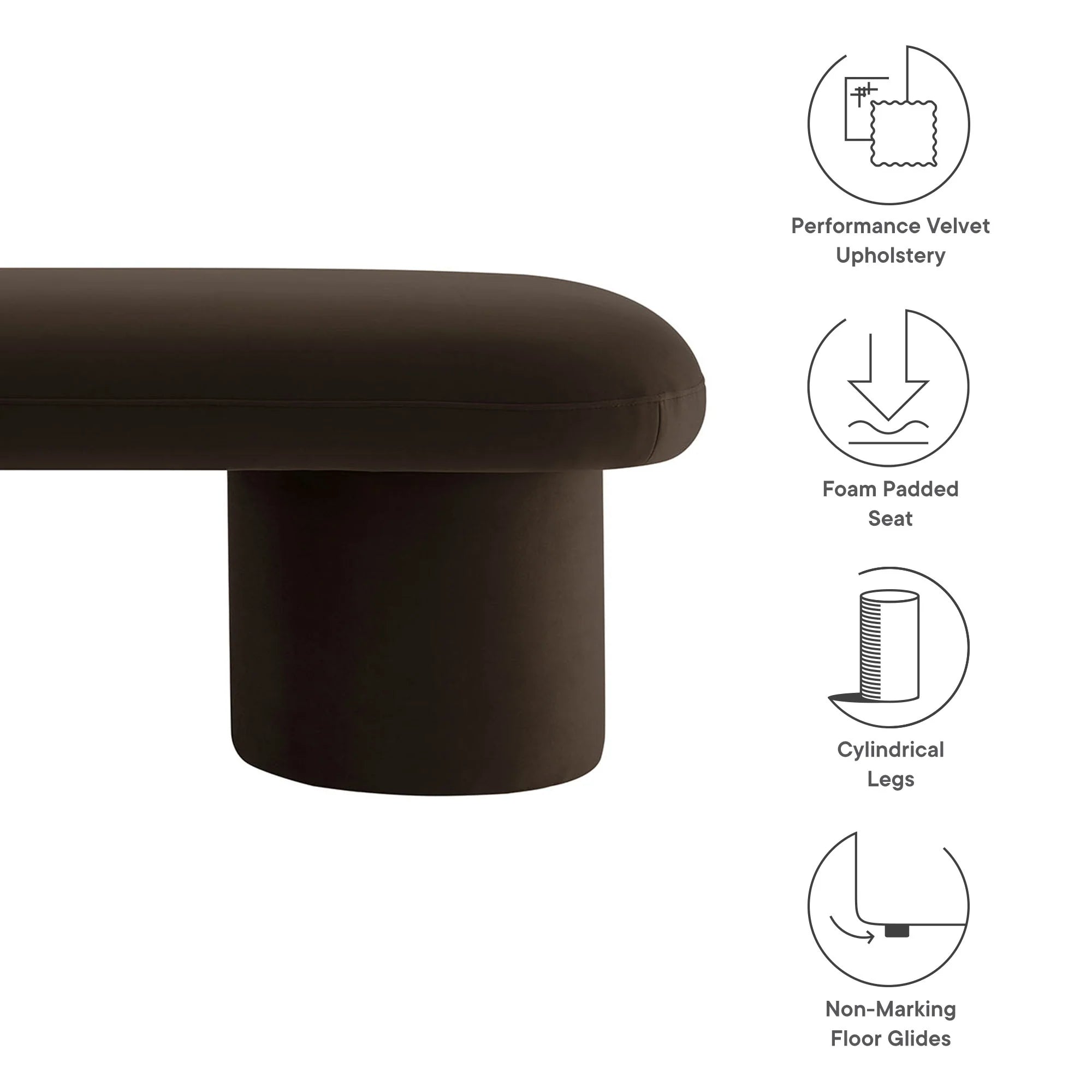 Chaise sans accoudoirs rembourrée en duvet Commix