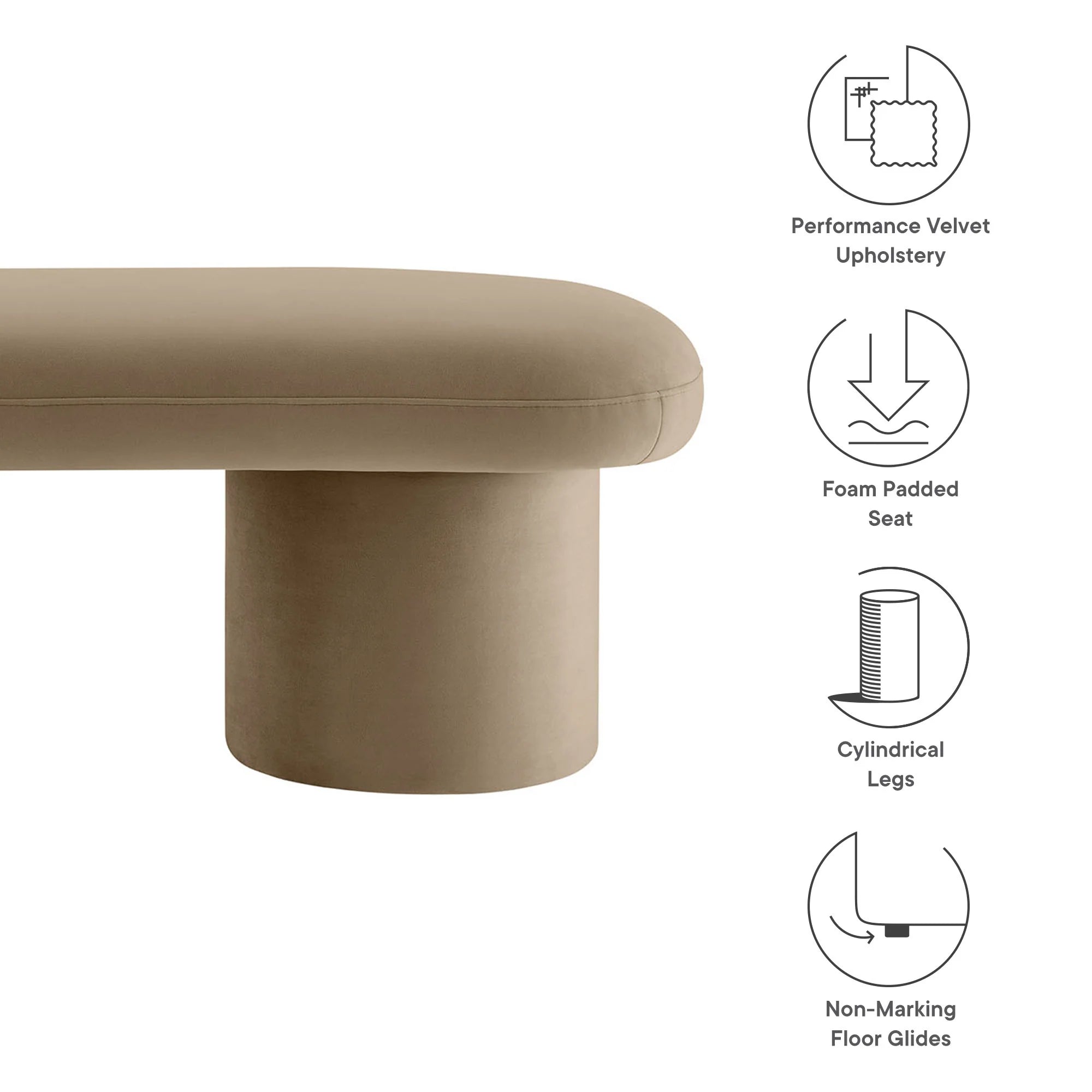 Chaise sans accoudoirs rembourrée en duvet Commix