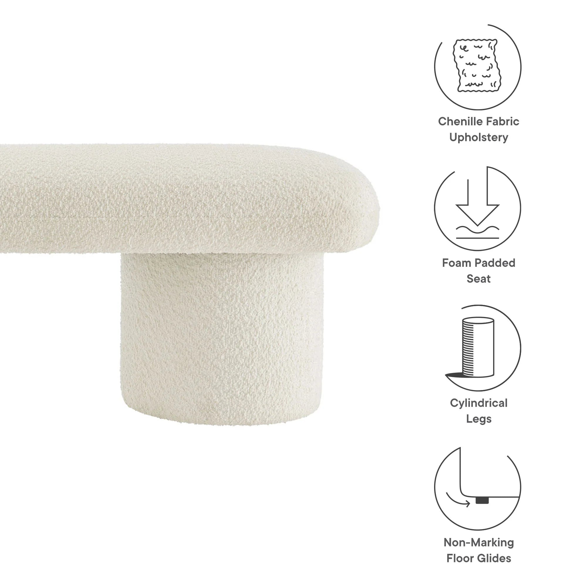 Chaise sans accoudoirs rembourrée en duvet Commix