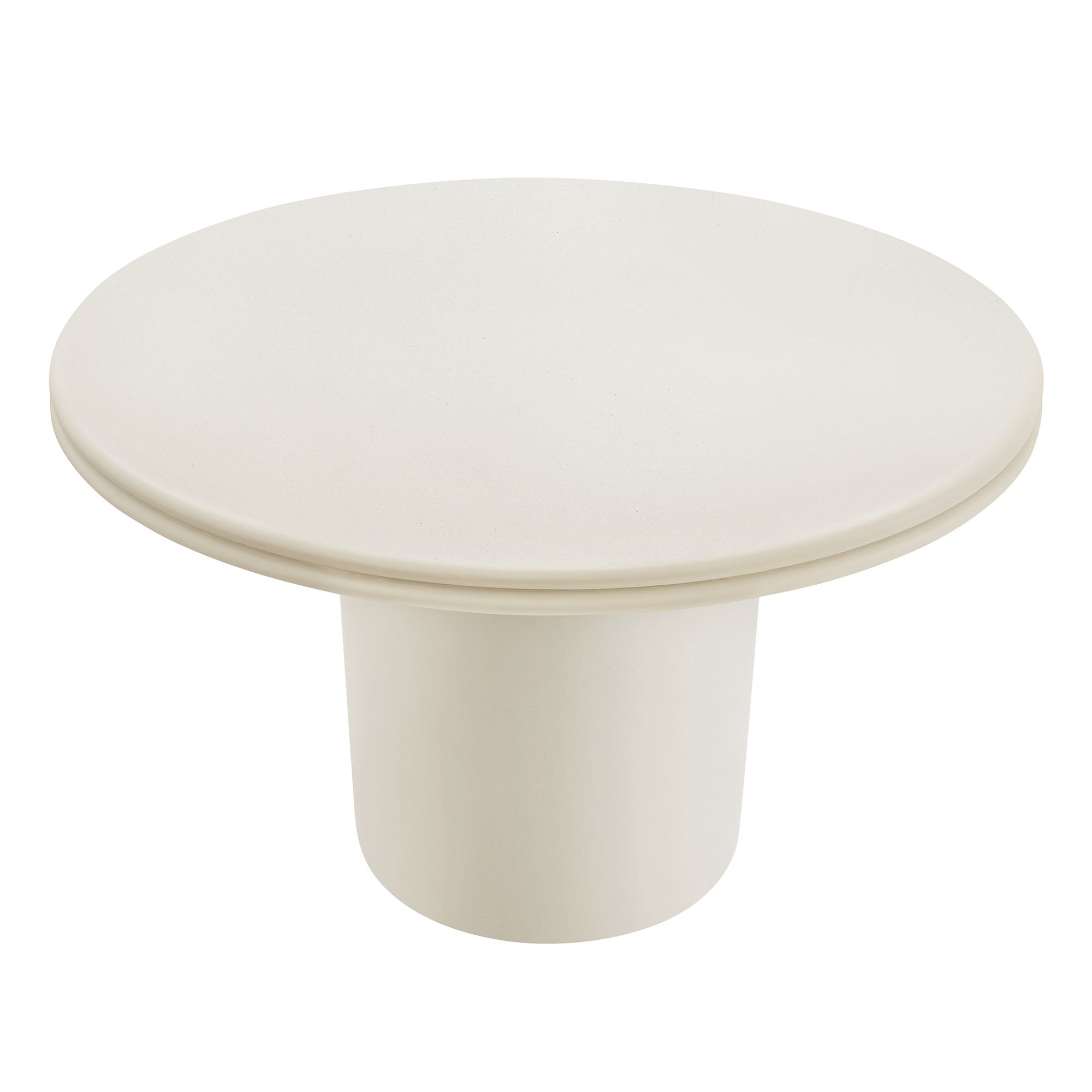 Table à manger ronde en béton pour patio intérieur et extérieur Brion de 48 po