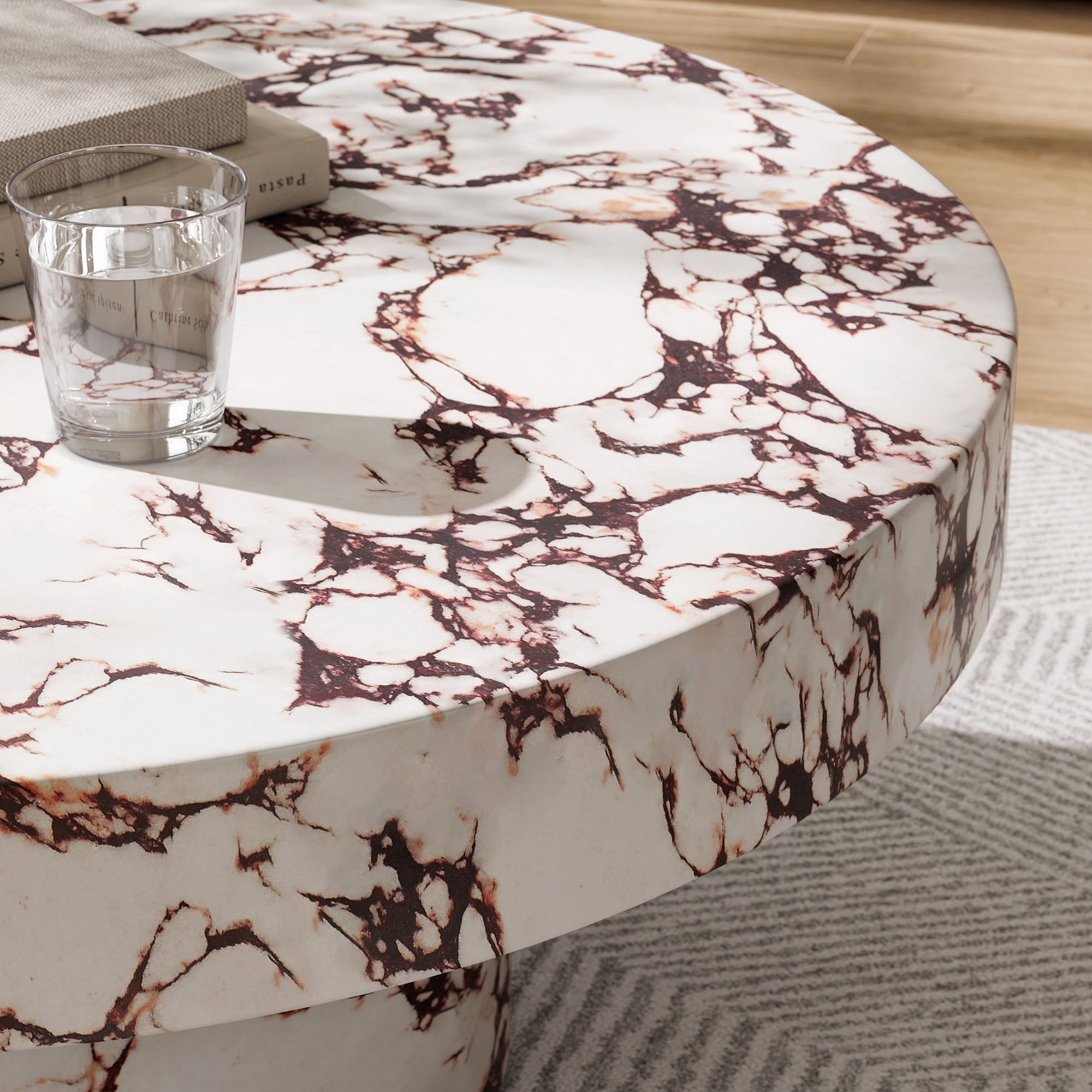 Alora Indoor - Outdoor Patio Concrete Round Coffee Table