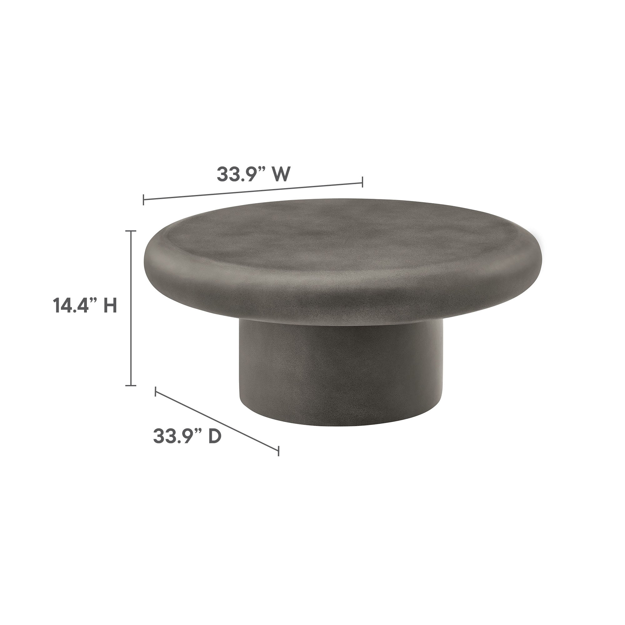 Table basse ronde en béton pour patio intérieur et extérieur Argos