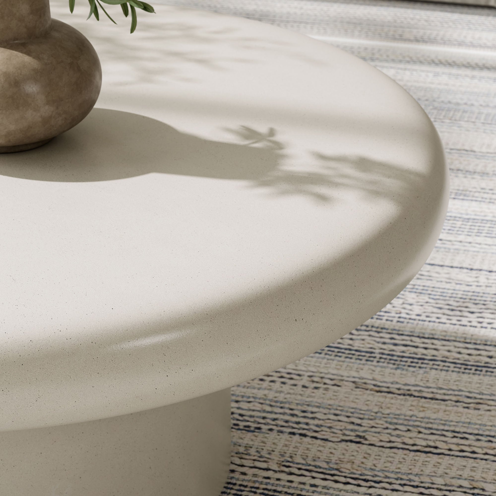 Table basse ronde en béton pour patio intérieur et extérieur Argos