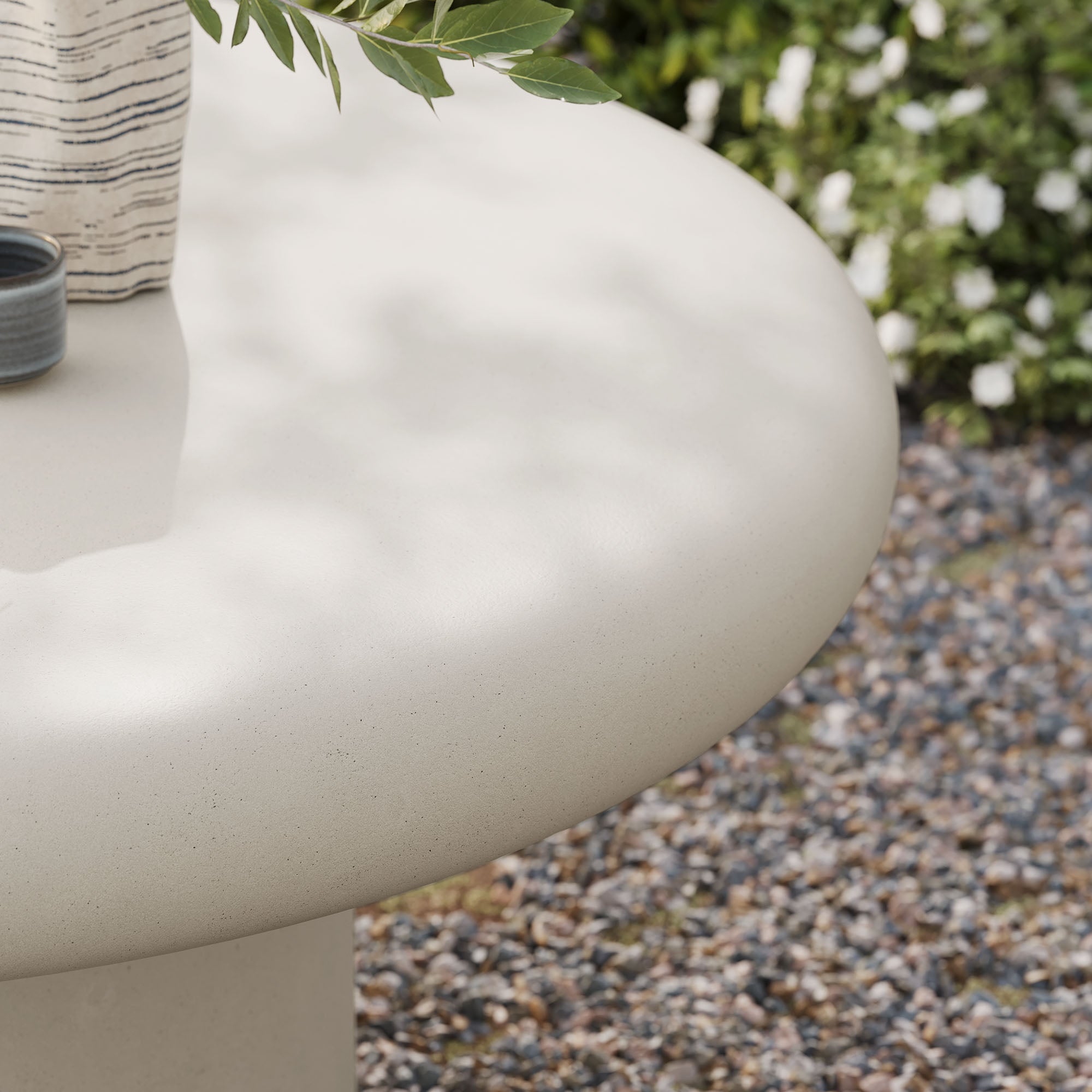 Table basse ronde en béton pour patio intérieur et extérieur Argos
