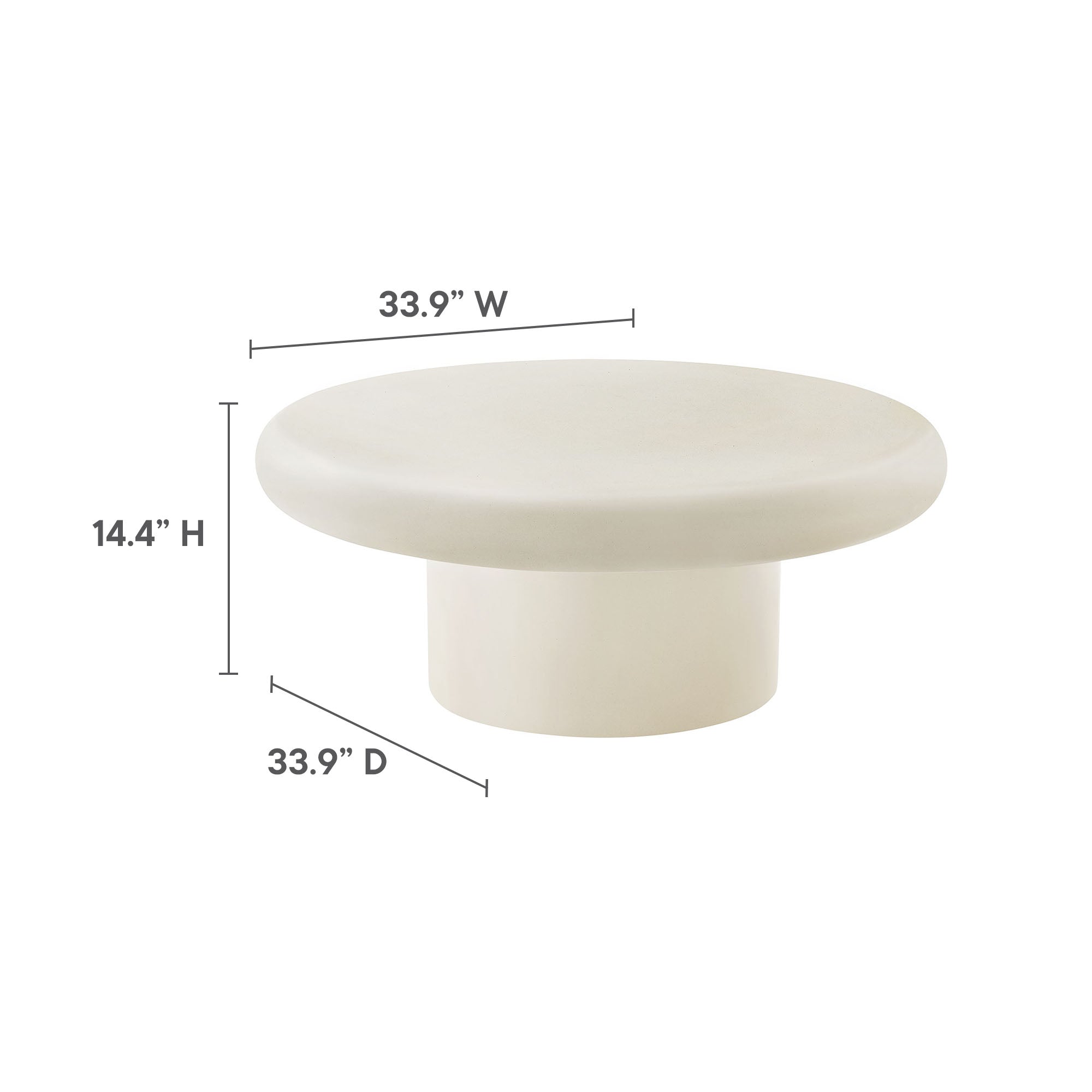 Table basse ronde en béton pour patio intérieur et extérieur Argos
