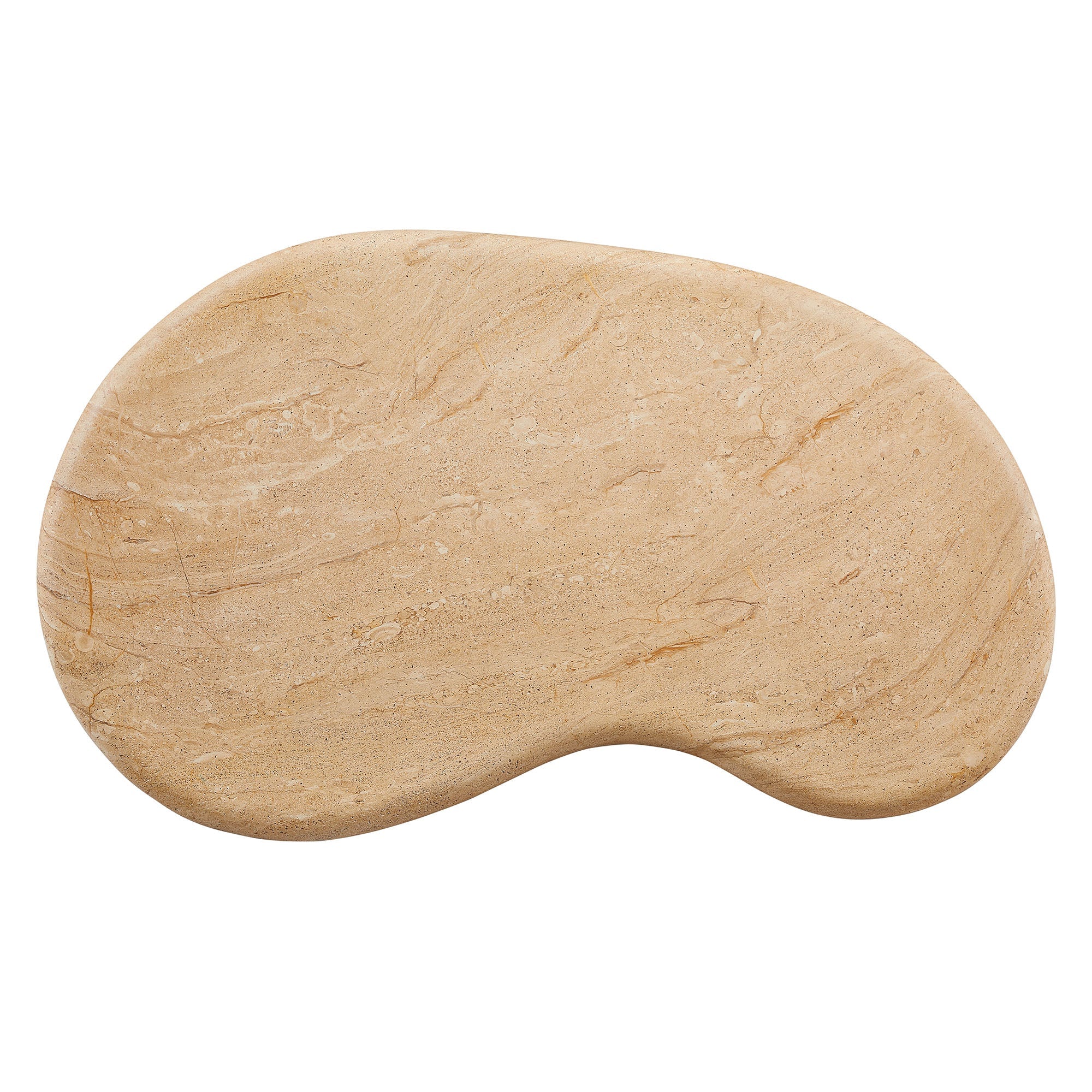Elowen Indoor - Outdoor Patio Textured Faux Travertine Coffee Table in Travertine