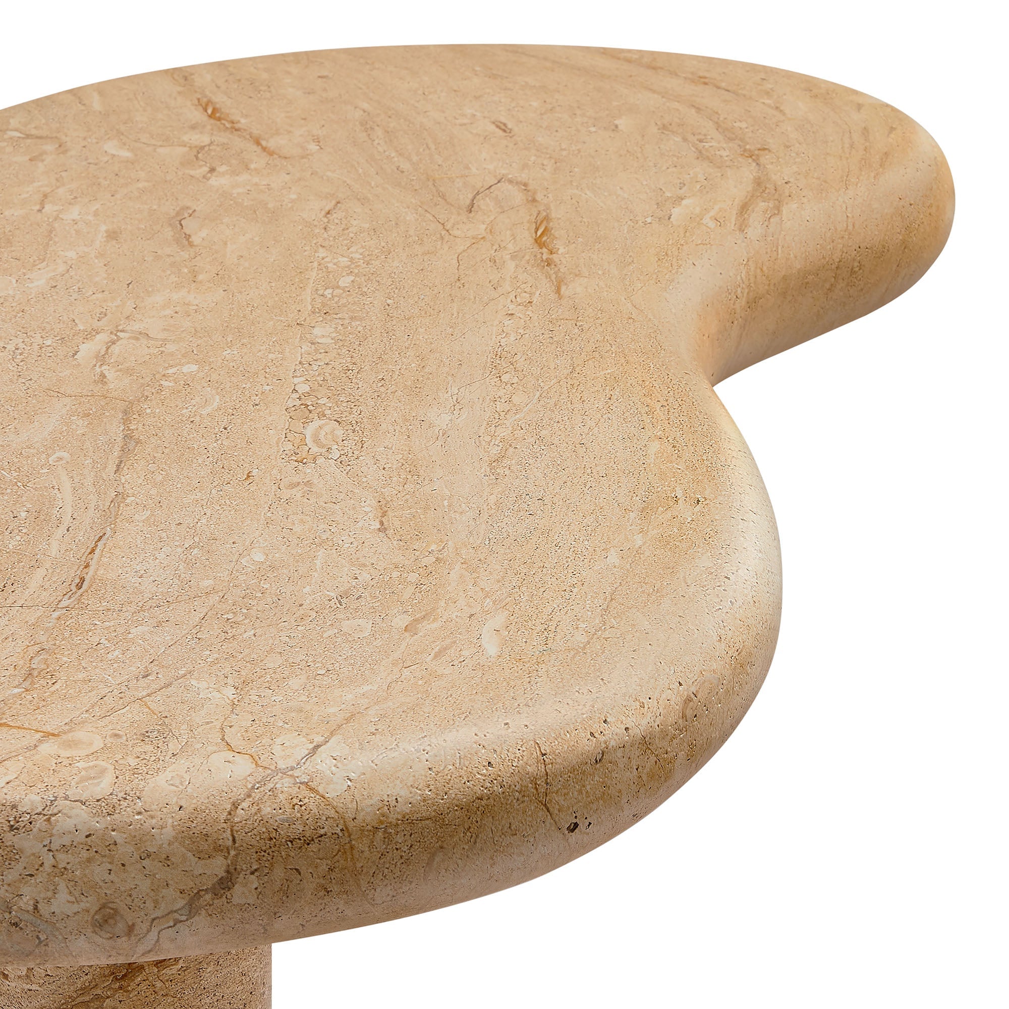 Elowen Indoor - Outdoor Patio Textured Faux Travertine Coffee Table in Travertine