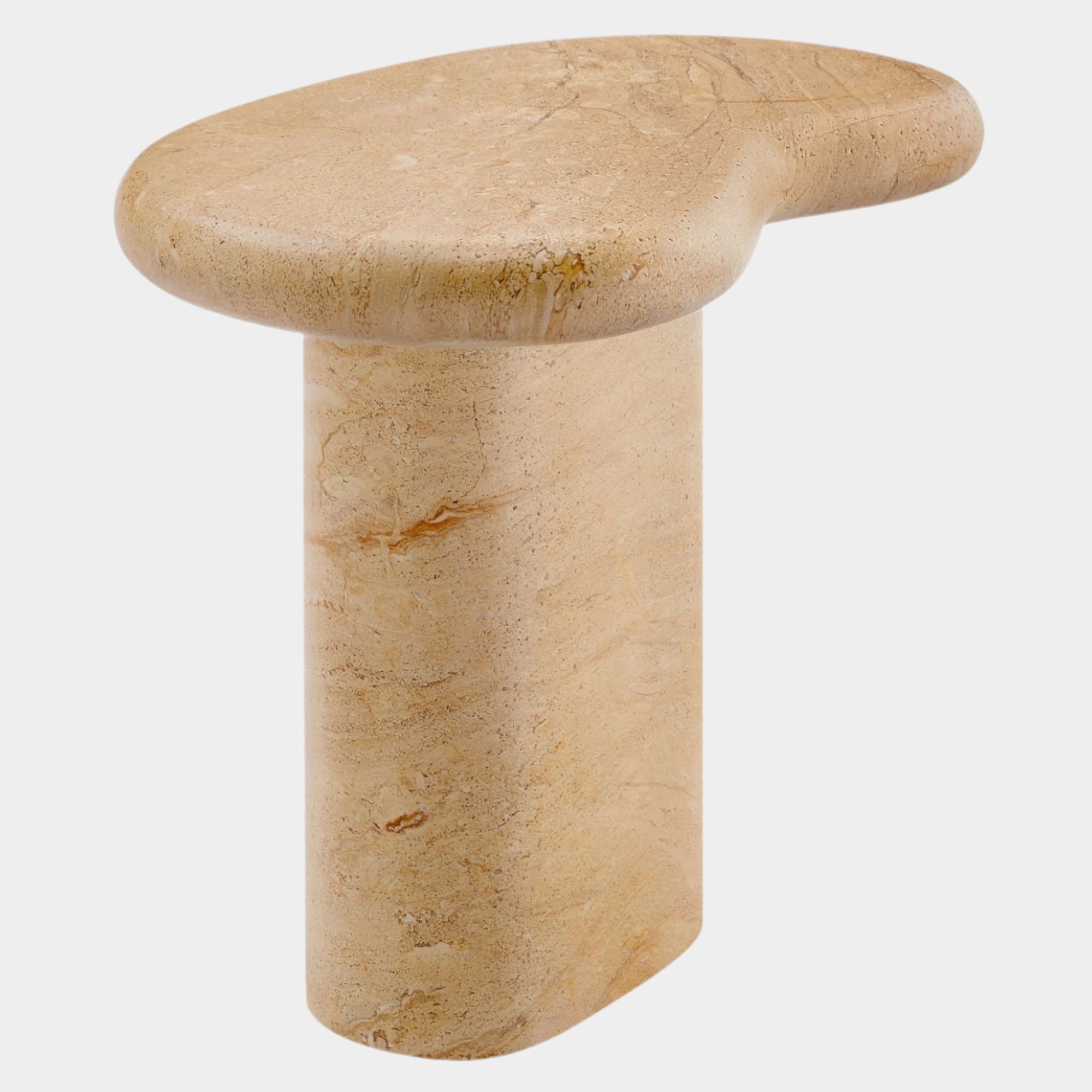 Table d'appoint en faux travertin texturé pour patio intérieur et extérieur Elowen en travertin
