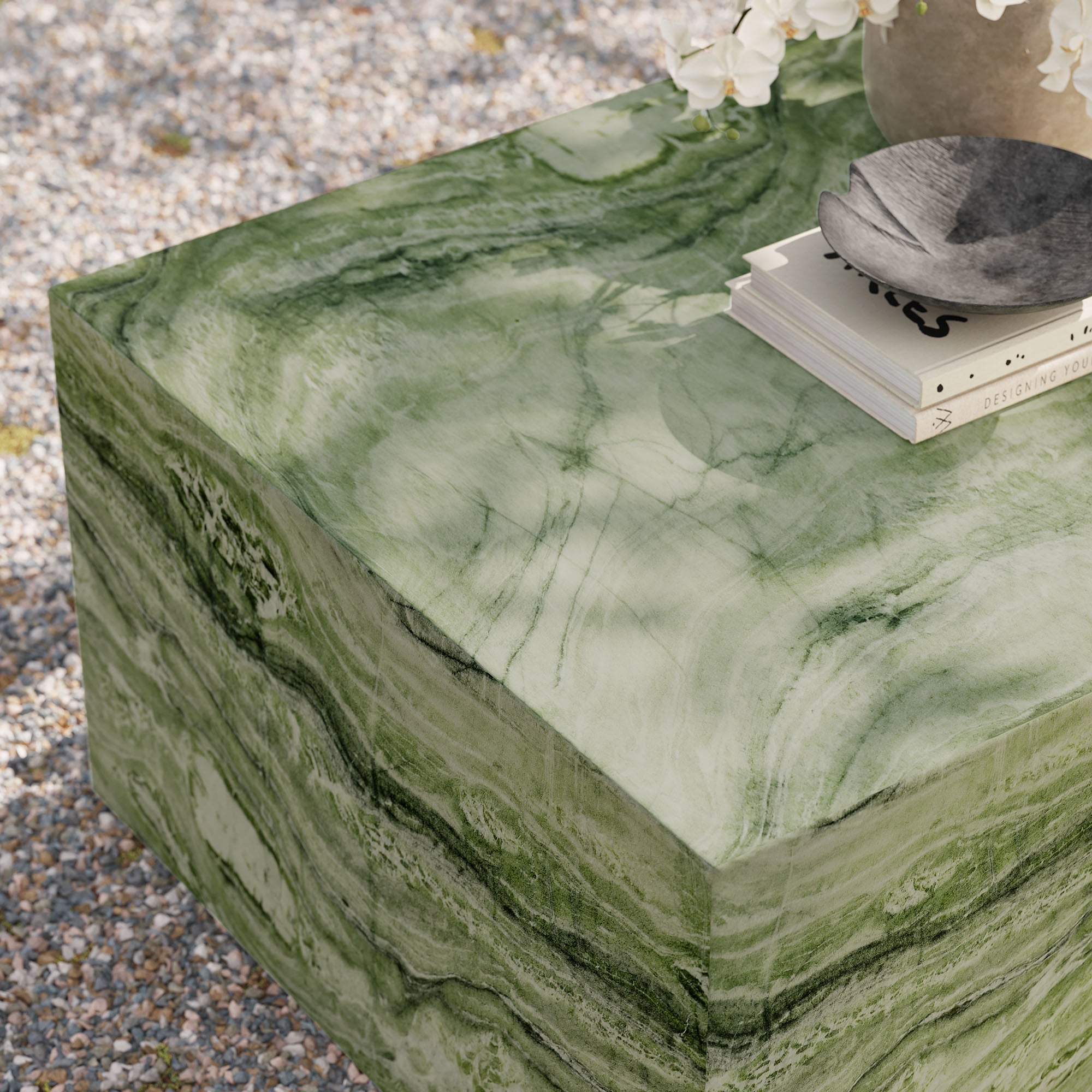 Table basse carrée en béton pour patio intérieur et extérieur Jordana
