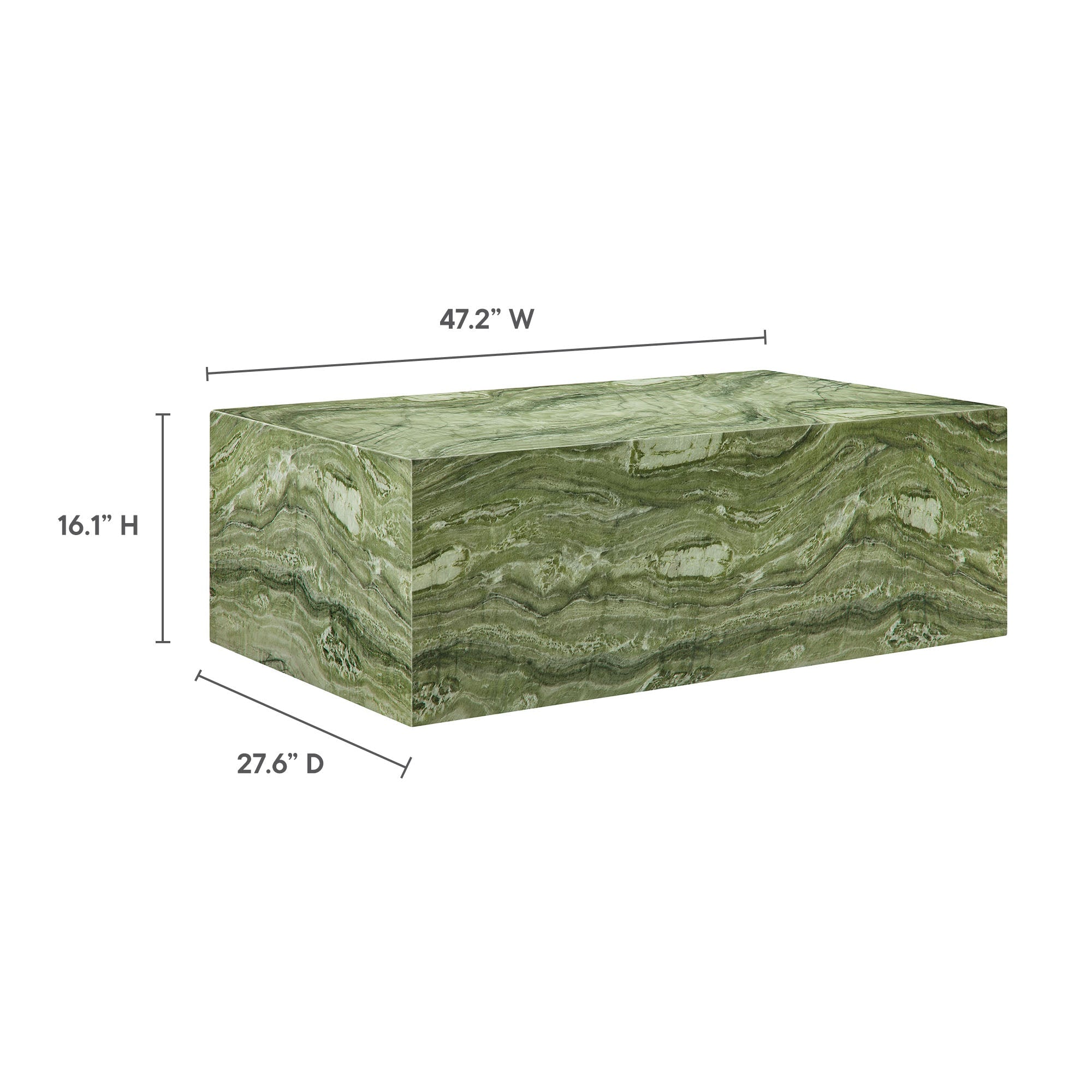 Table basse carrée en béton pour patio intérieur et extérieur Jordana