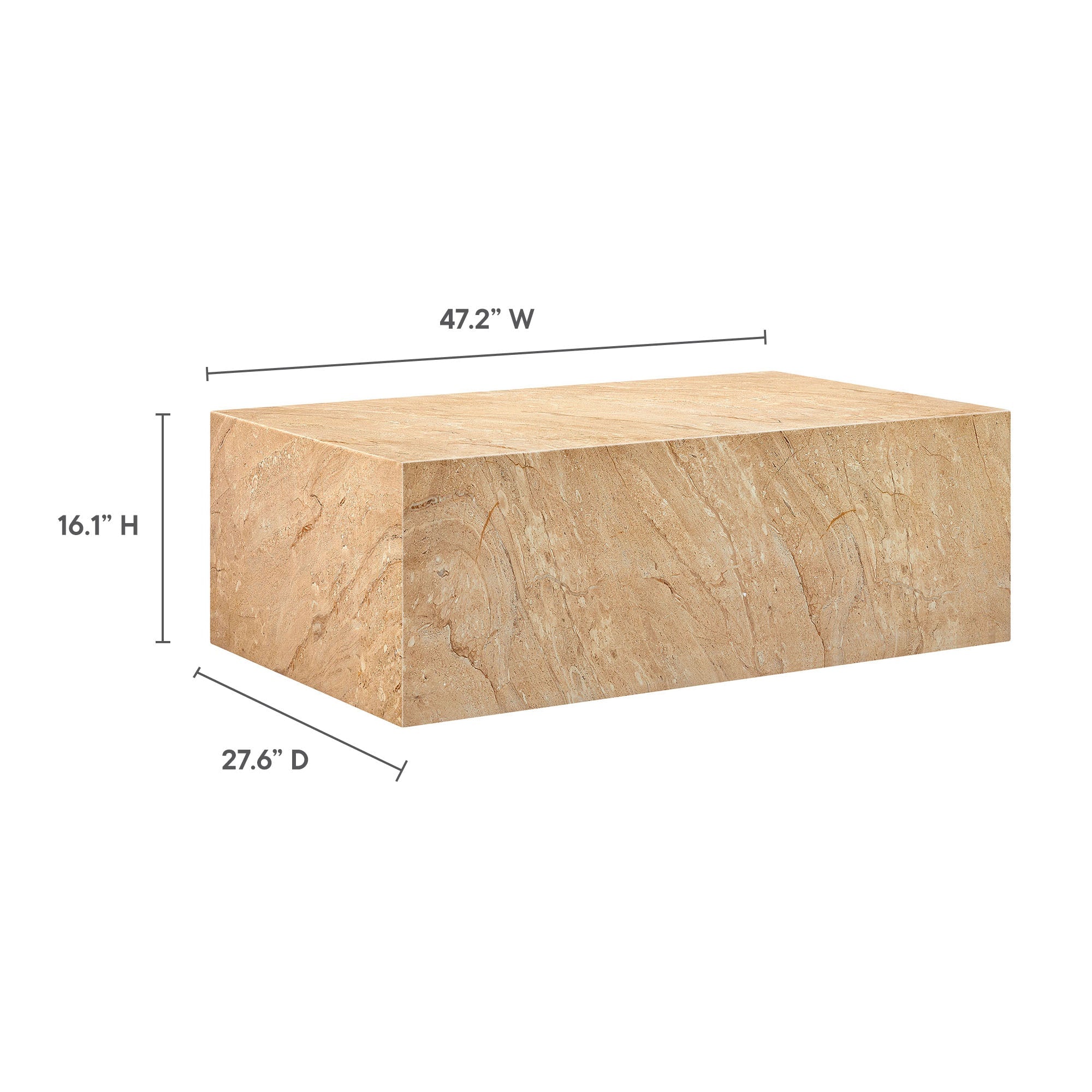 Table basse carrée en béton pour patio intérieur et extérieur Jordana