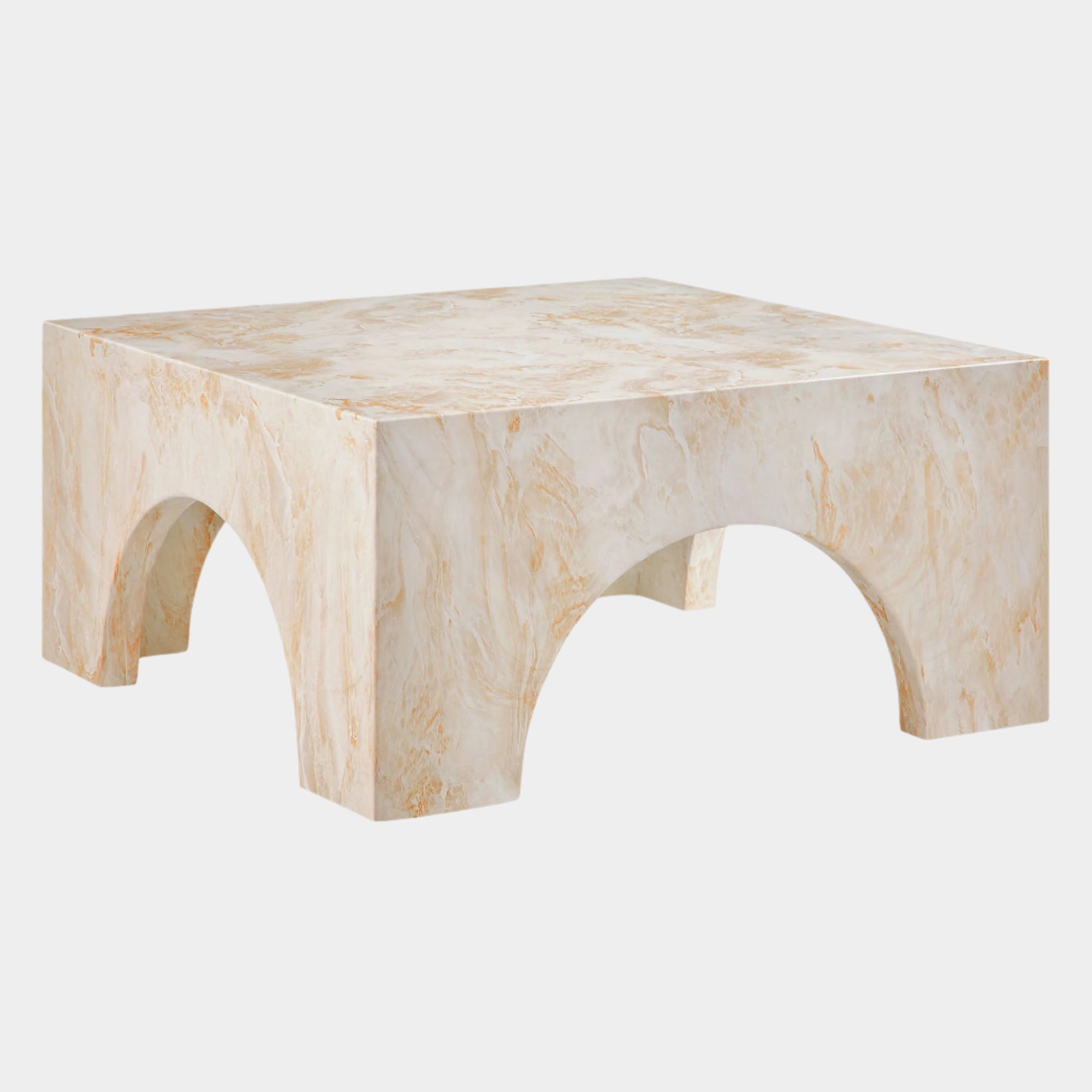 Table basse en béton cintrée pour patio intérieur et extérieur Valen