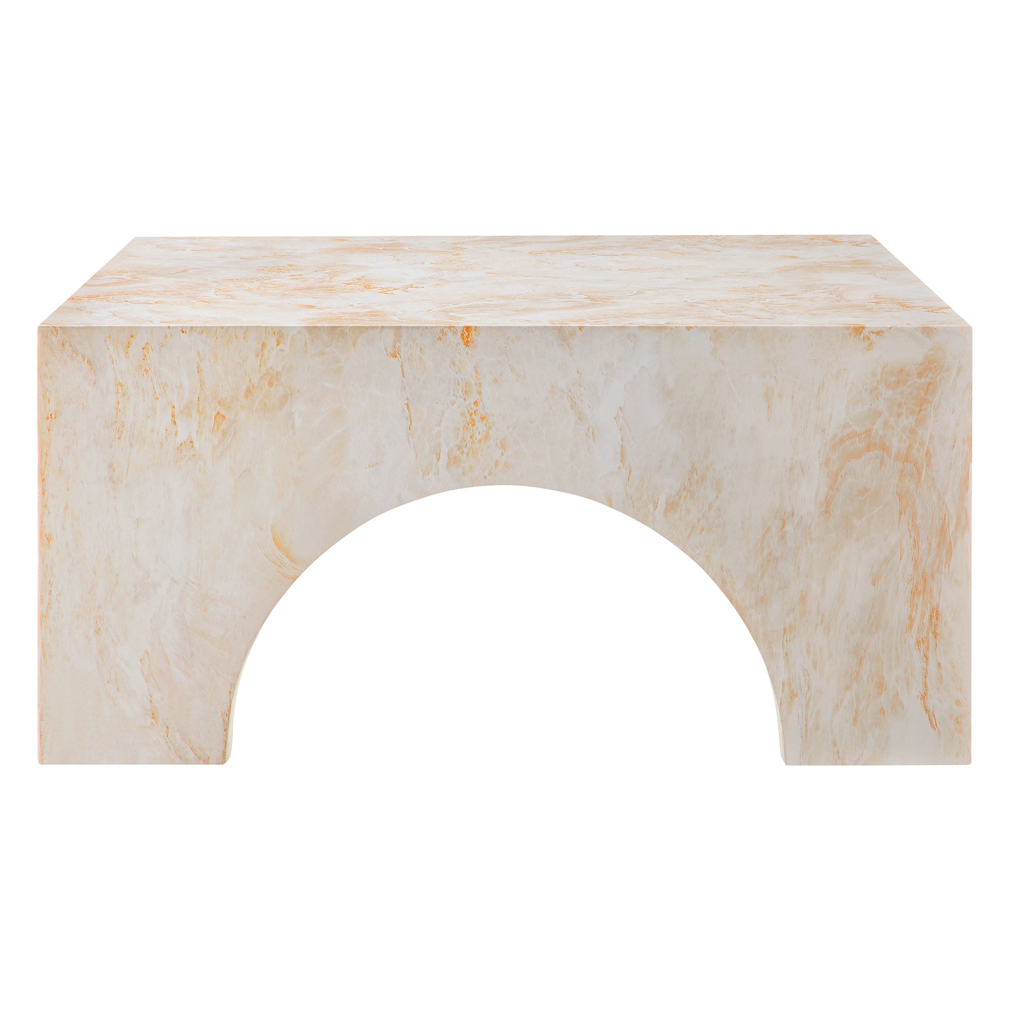 Table basse en béton cintrée pour patio intérieur et extérieur Valen