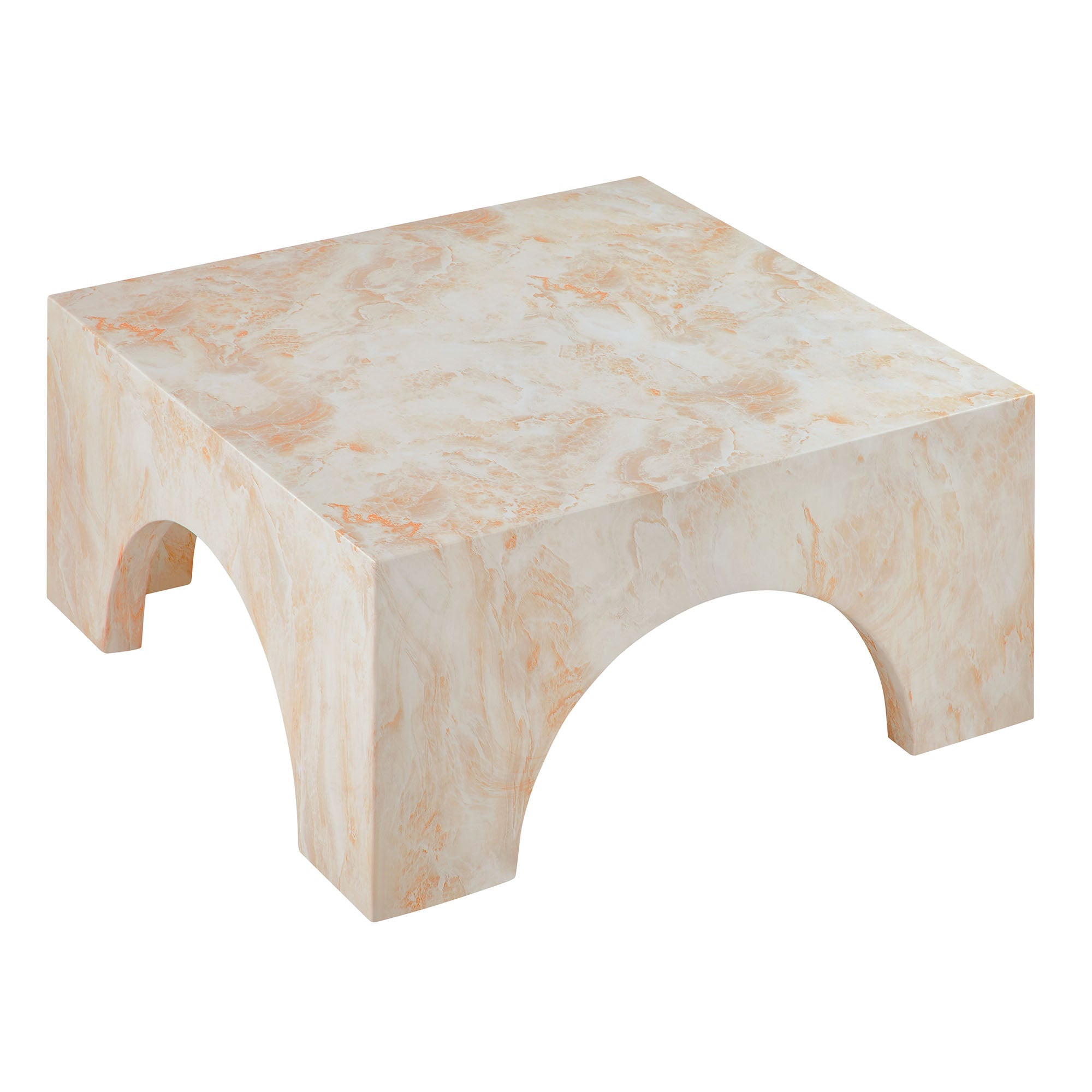 Table basse en béton cintrée pour patio intérieur et extérieur Valen