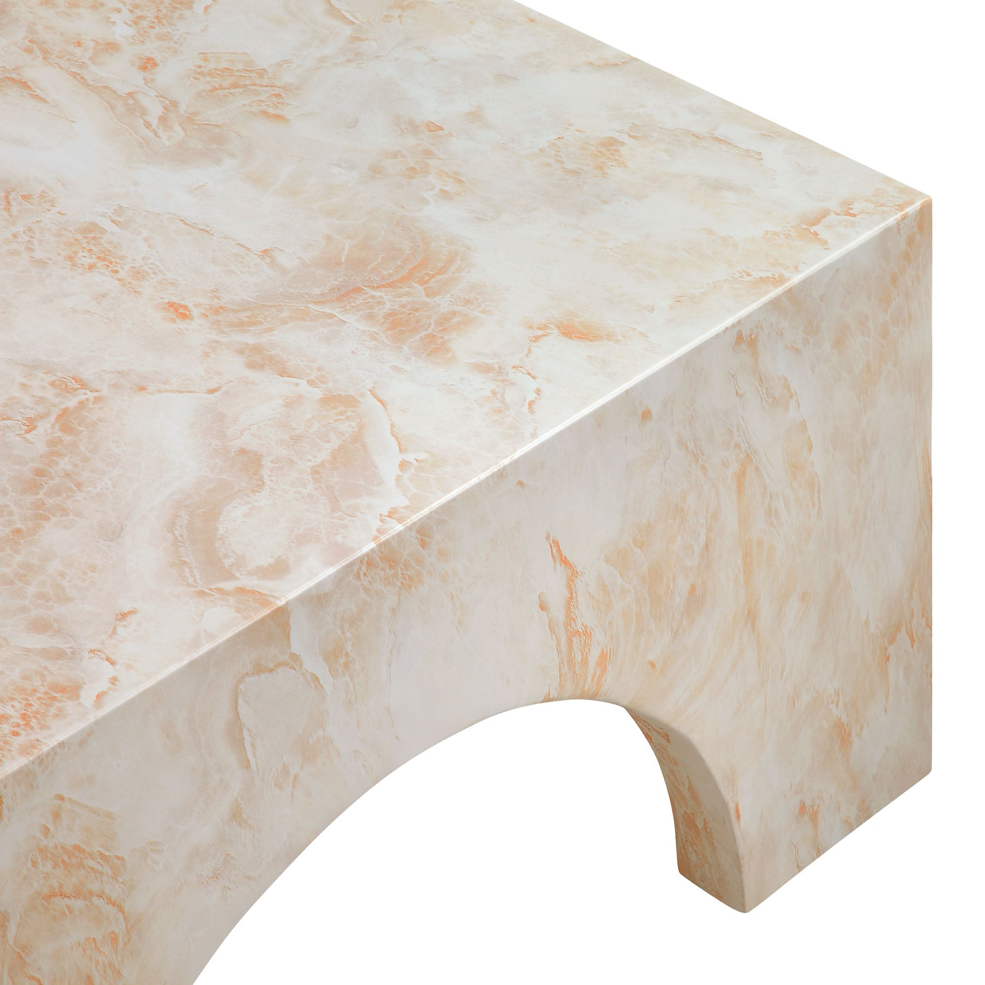Table basse en béton cintrée pour patio intérieur et extérieur Valen