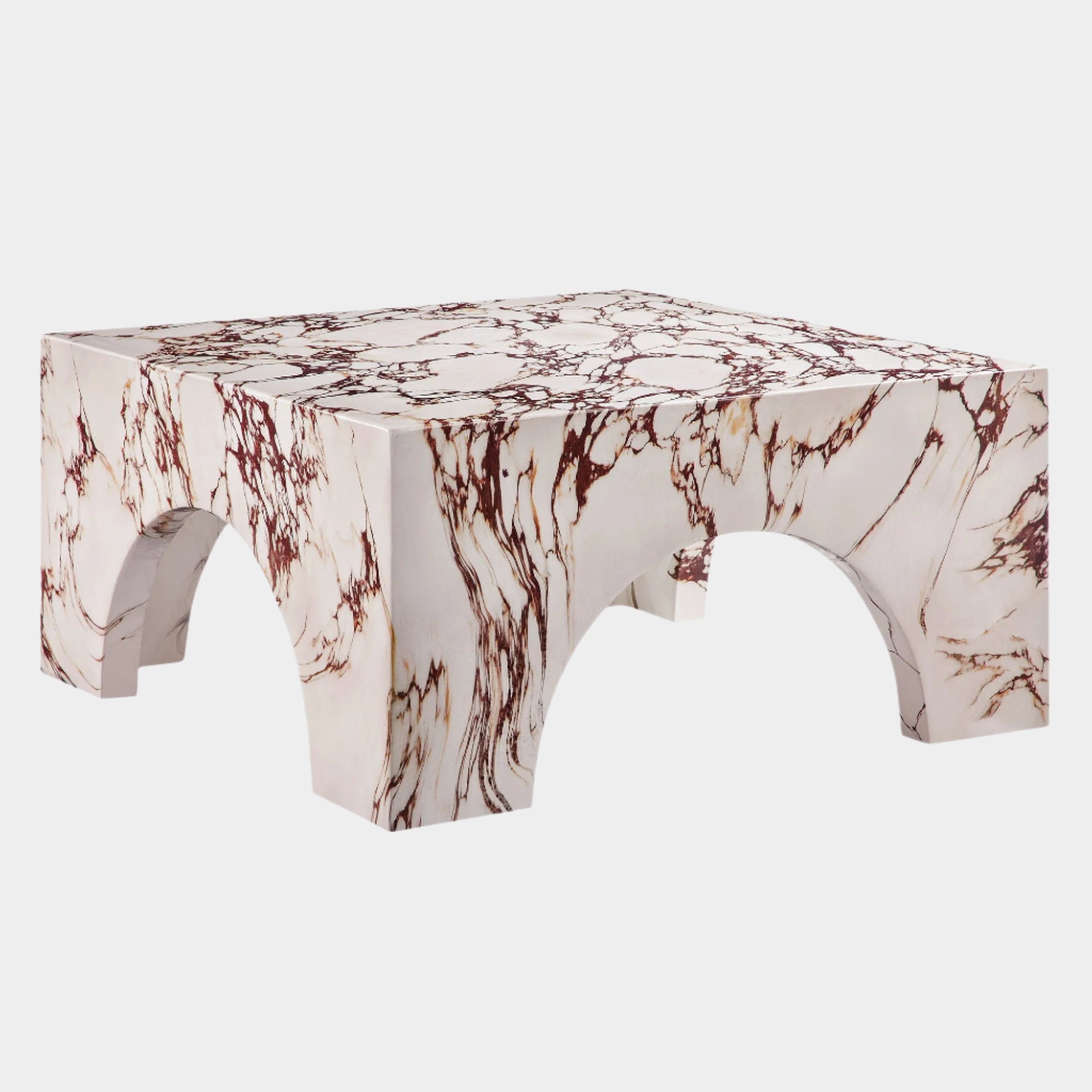 Table basse en béton cintrée pour patio intérieur et extérieur Valen