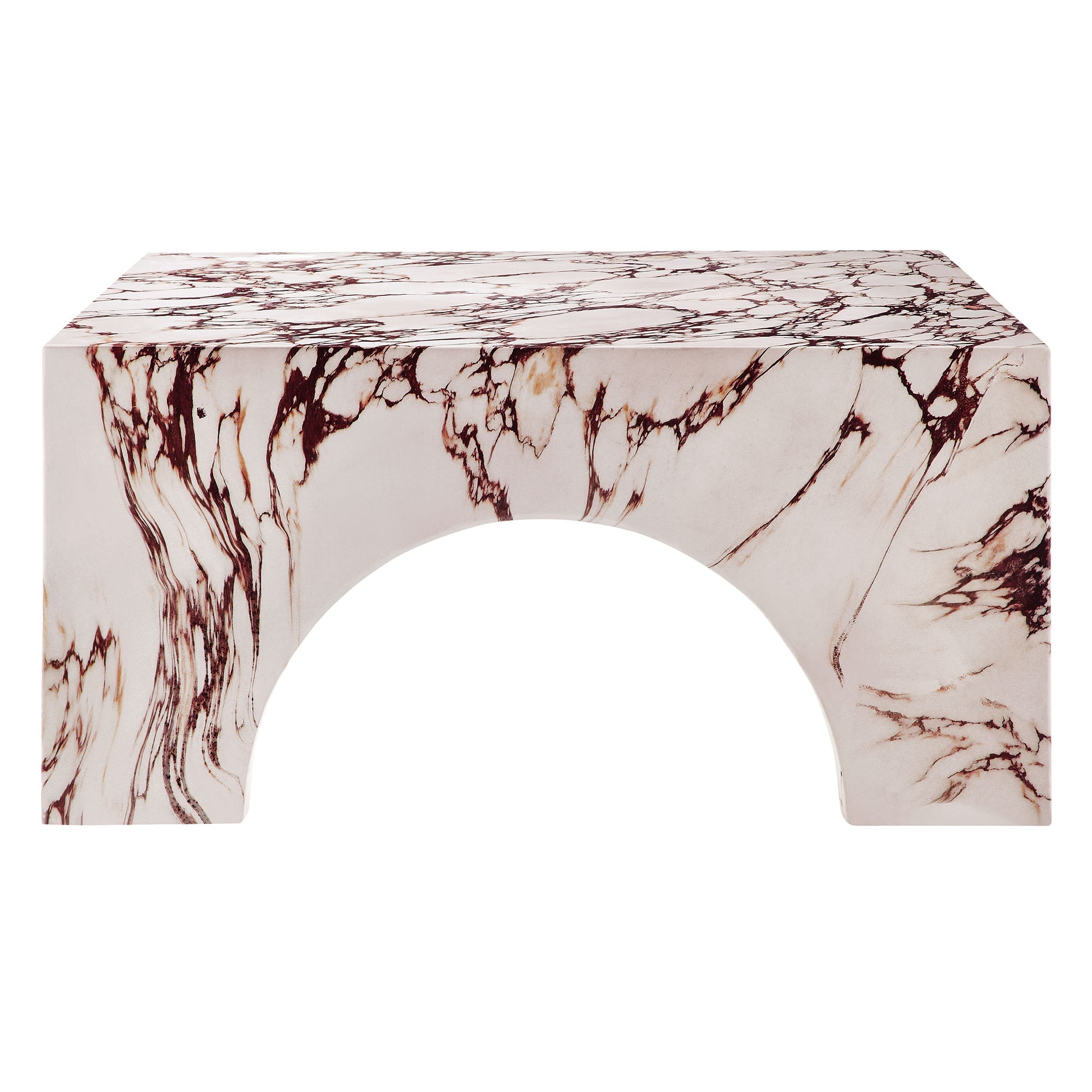 Table basse en béton cintrée pour patio intérieur et extérieur Valen