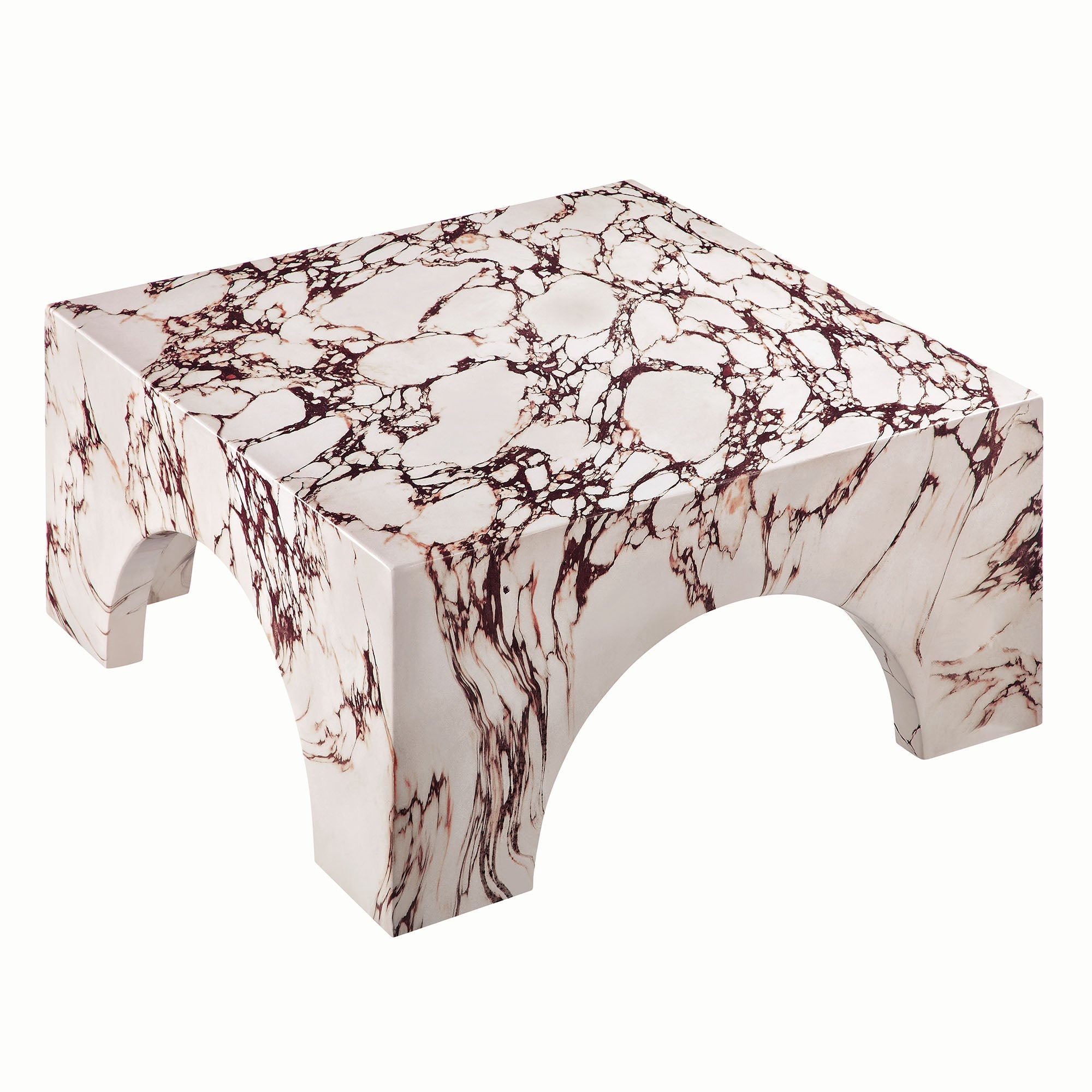 Table basse en béton cintrée pour patio intérieur et extérieur Valen