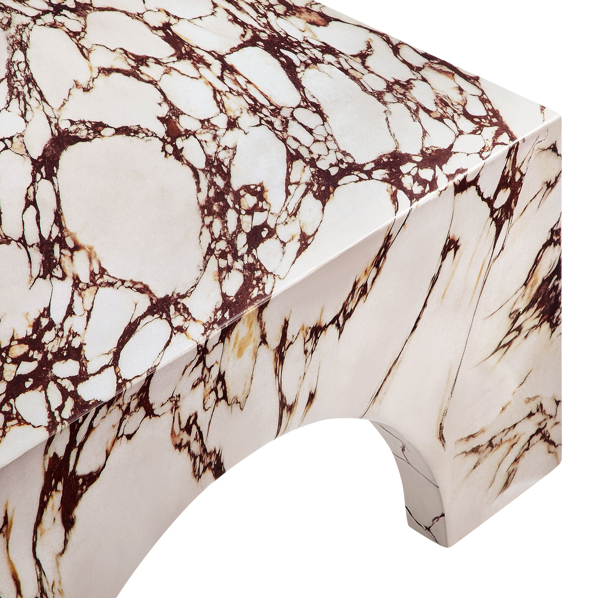 Table basse en béton cintrée pour patio intérieur et extérieur Valen