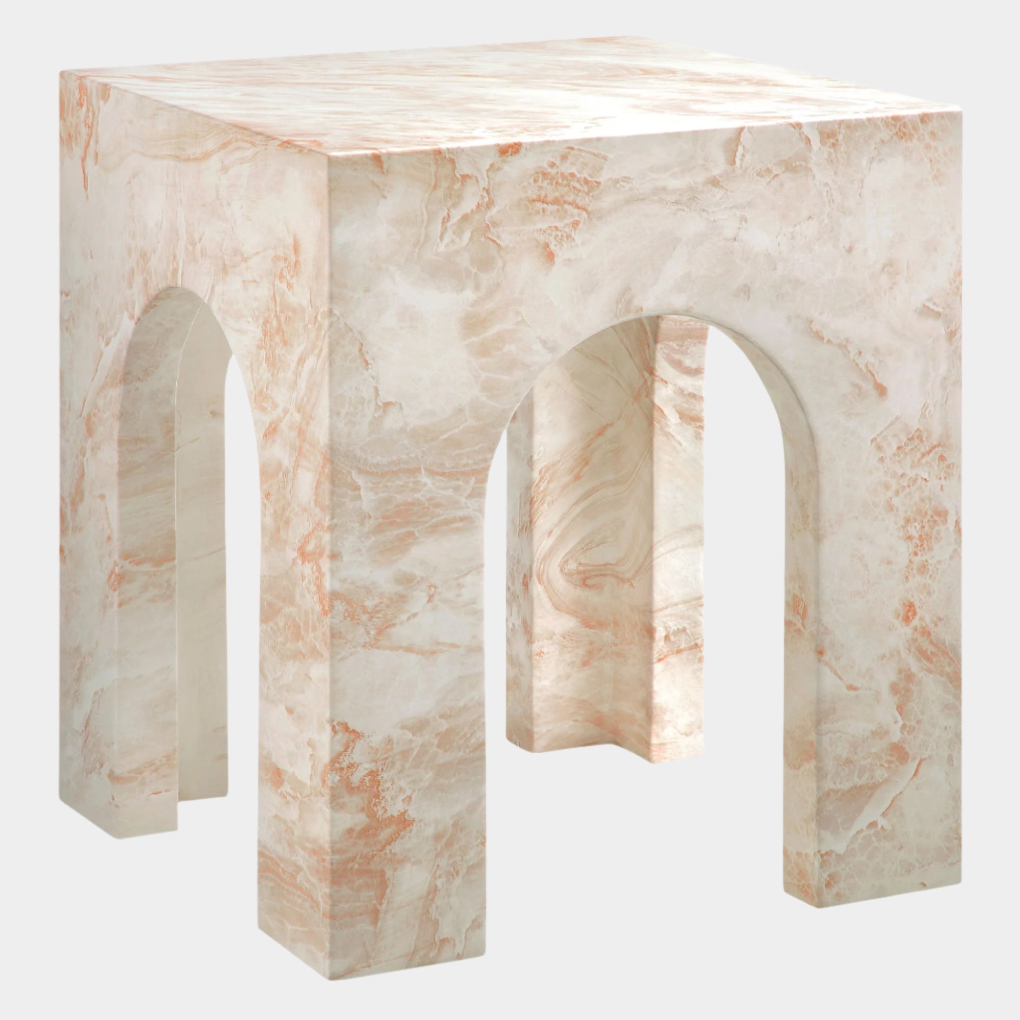 Table d'appoint en béton arquée pour patio intérieur et extérieur Valen Square
