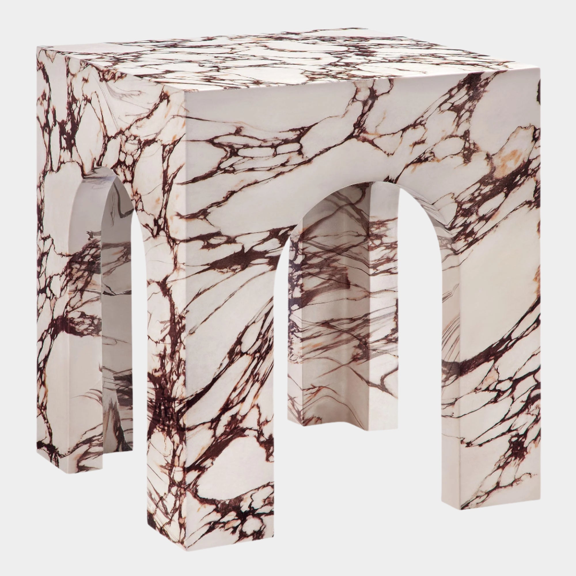 Valen Square Indoor - Outdoor Patio Arched Concrete Side Table