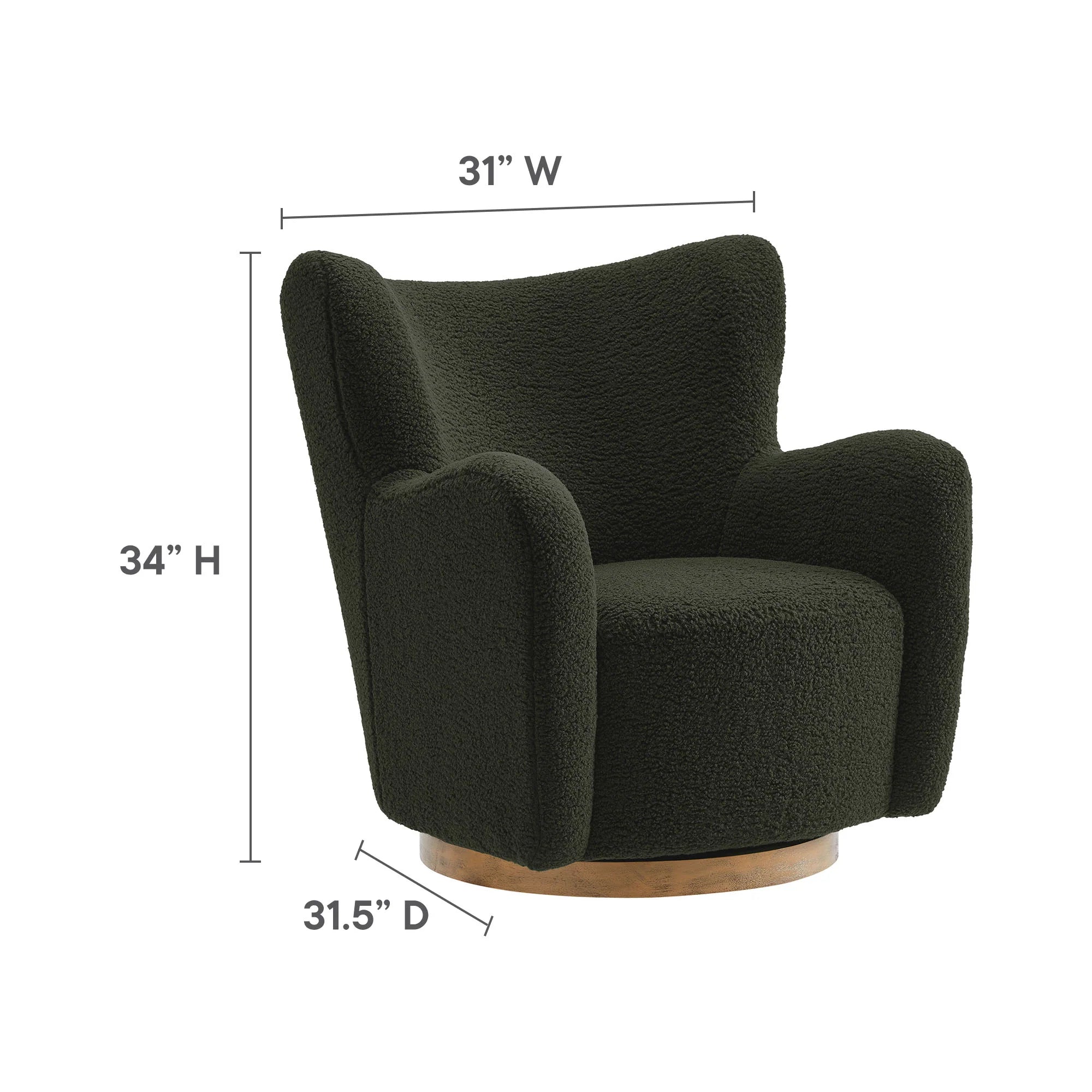 Fauteuil d'appoint pivotant Montrose Wingback Sherpa